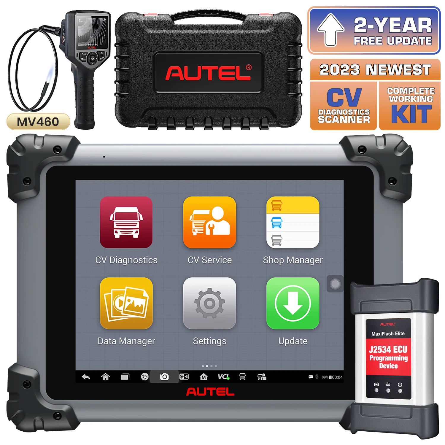 Autel Maxisys MS908CV 2023 Diagnostic Scanner For Heavy Duty Truck/ Semi Truck/ Commercial Cars, ECU Coding, Diesel Scanner for Commercial Vehicles With J2534 ECU Programming Tool - Image 10