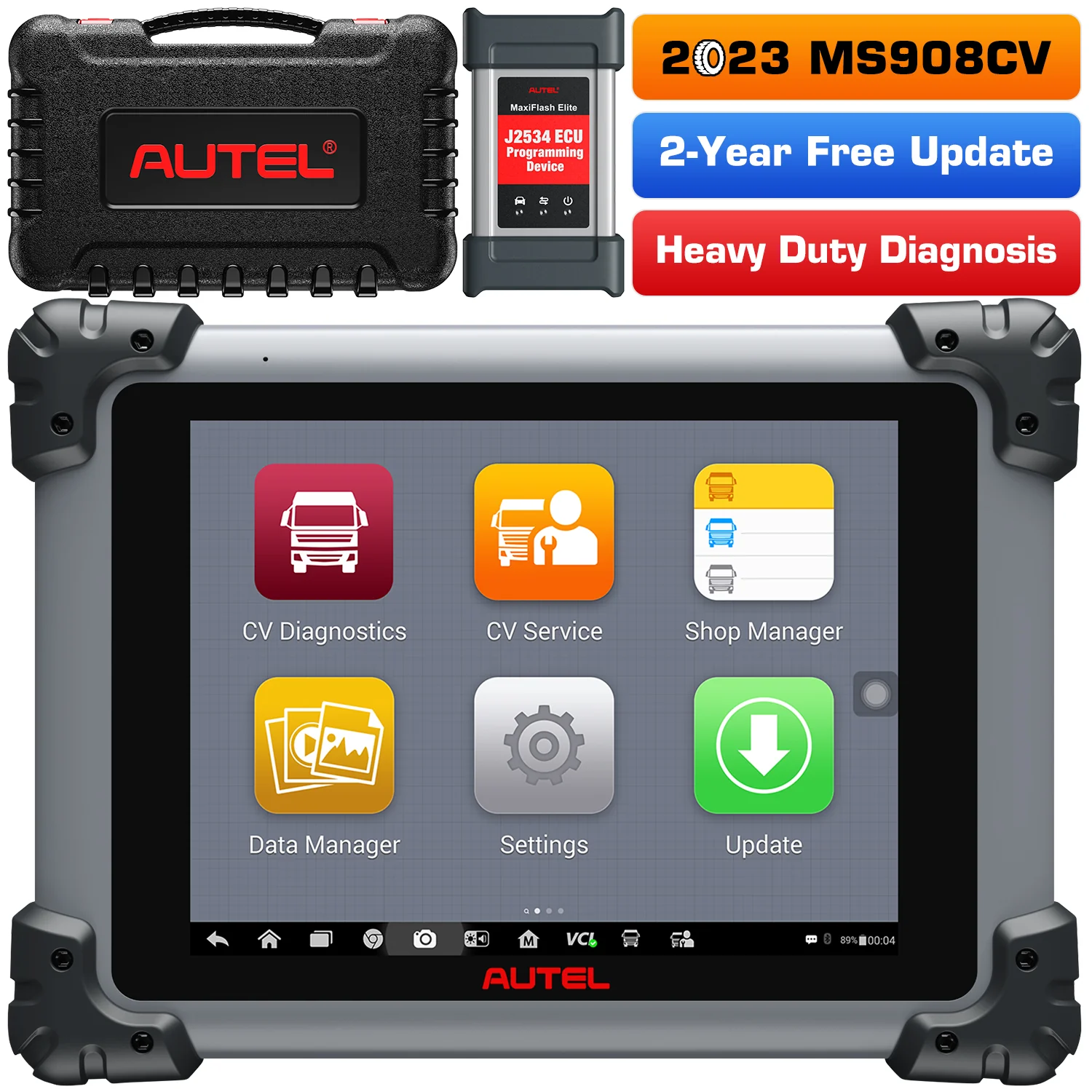 Autel Maxisys MS908CV 2023 Diagnostic Scanner For Heavy Duty Truck/ Semi Truck/ Commercial Cars, ECU Coding, Diesel Scanner for Commercial Vehicles With J2534 ECU Programming Tool - Image 7