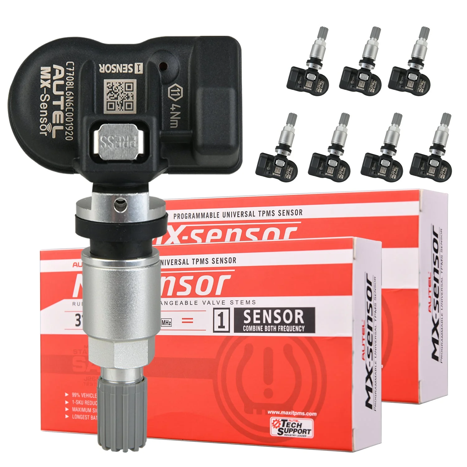 Autel MX-Sensor 20 Pack 1-Sensor 2 in 1 (315MHz + 433MHz) 100% Cloneable TPMS Programmable Sensors (Metal Version) - Image 13