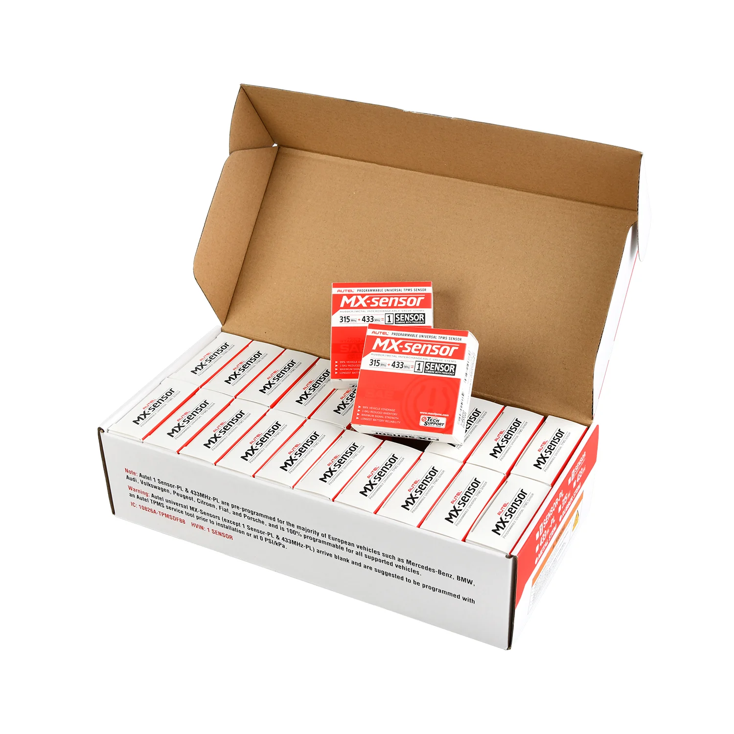 Autel MX-Sensor 20 Pack 1-Sensor 2 in 1 (315MHz + 433MHz) 100% Cloneable TPMS Programmable Sensors (Metal Version) - Image 5