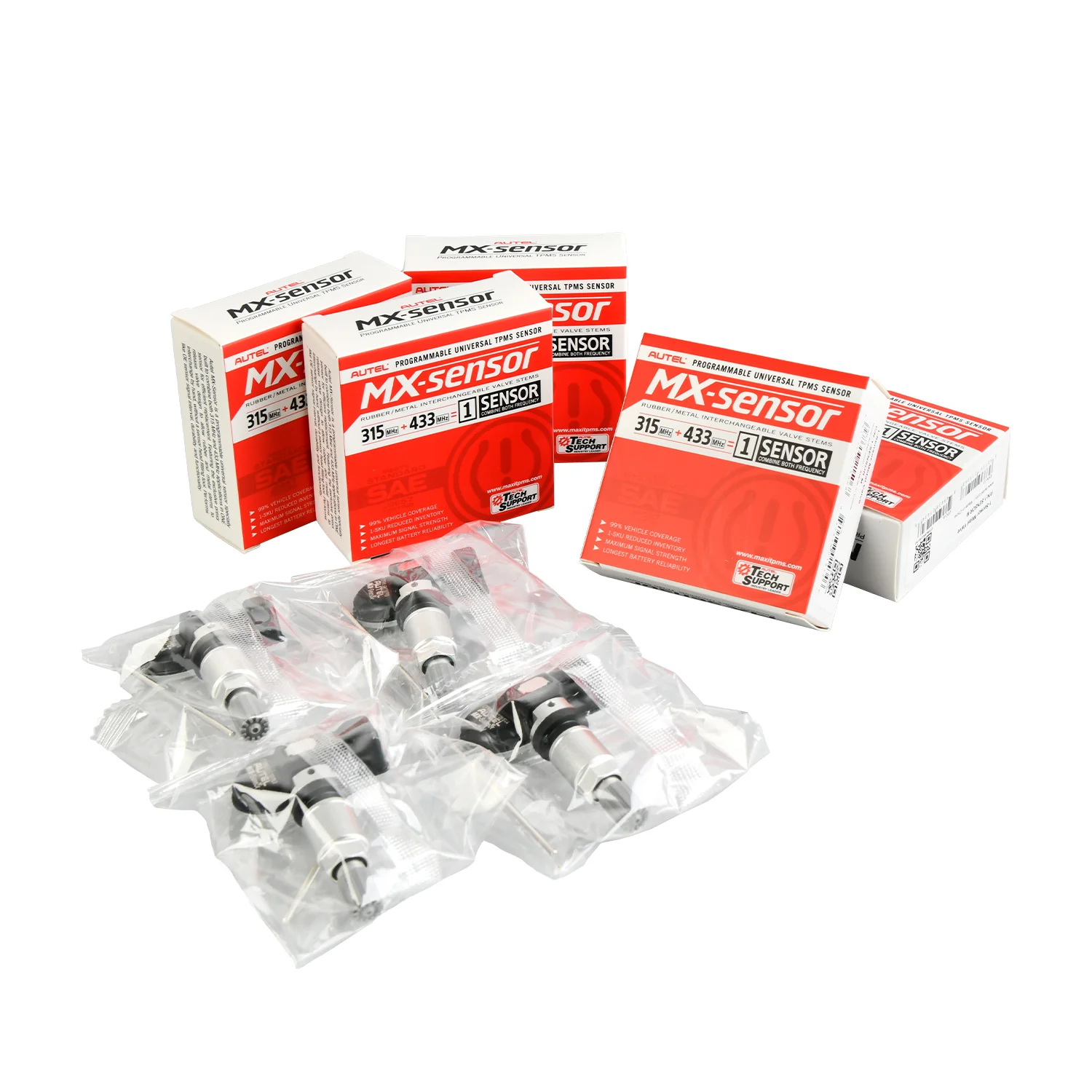 Autel MX-Sensor 20 Pack 1-Sensor 2 in 1 (315MHz + 433MHz) 100% Cloneable TPMS Programmable Sensors (Metal Version) - Image 7
