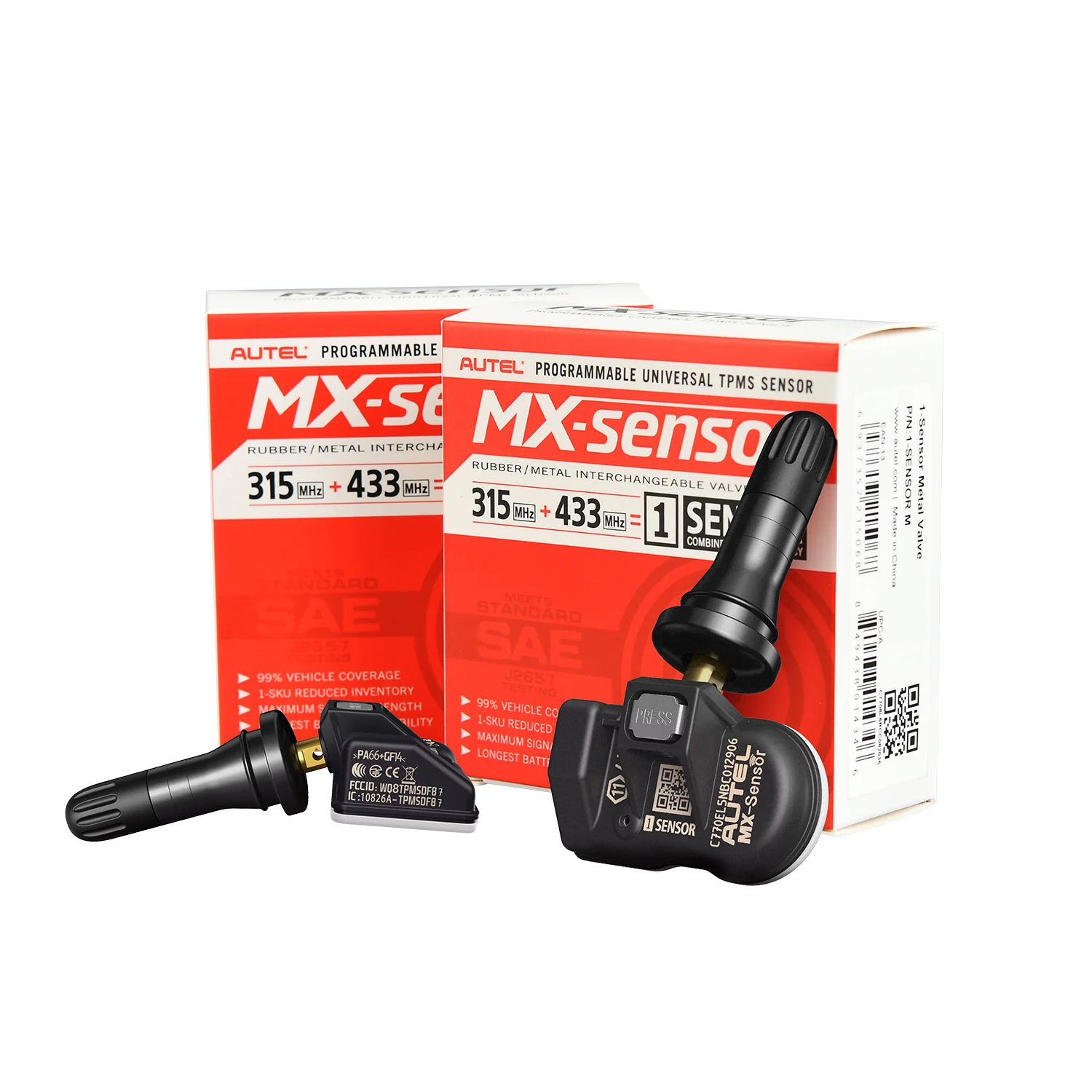 Autel MX-Sensor 20 Pack 1-Sensor 2 in 1  (315MHz + 433MHz) 100% Cloneable TPMS Programmable Sensors (Rubber Version) - Image 8