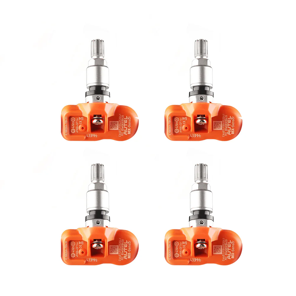 Autel MX-Sensor 4PCS 433Mhz Programmable Universal Metal Stem Car TPMS Tire Pressure Sensor