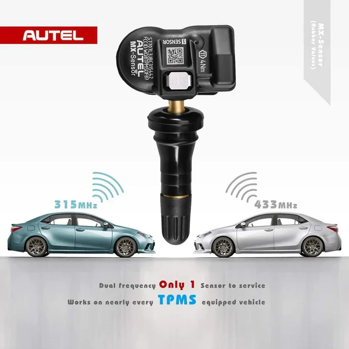 [4PCS]Autel 1-Sensor 2 in 1 MX-Sensor (315MHz + 433MHz) 100% Cloneable TPMS Programmable Sensors (Rubber Version) - Image 4