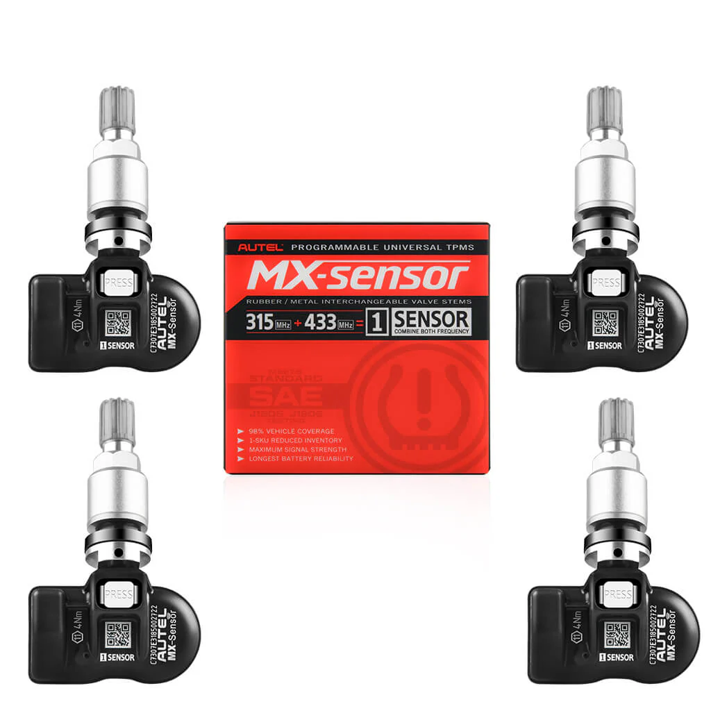 [4PCS] Autel TPMS Sensor MX-Sensor Dual Frequency (315MHz + 433MHz) Press-in OE-Level Universal Programmable TPMS Sensors for Tire Pressure (Metal Version) - Image 3