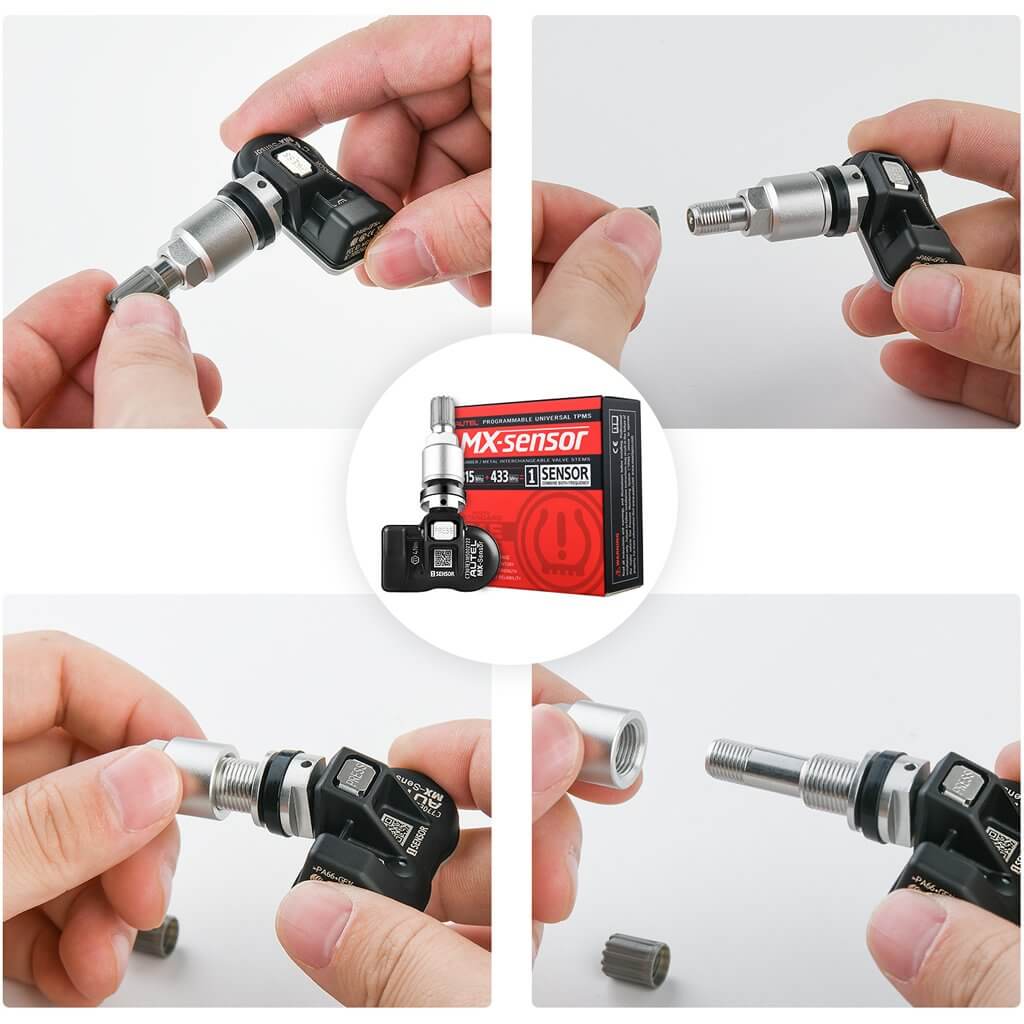 [4PCS] Autel TPMS Sensor MX-Sensor Dual Frequency (315MHz + 433MHz) Press-in OE-Level Universal Programmable TPMS Sensors for Tire Pressure (Metal Version) - Image 4