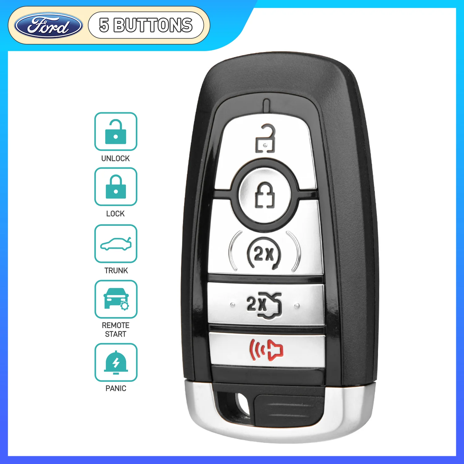 Autel IKEYFD005AH Ford-Style Programmable Smart Key Work with KM100