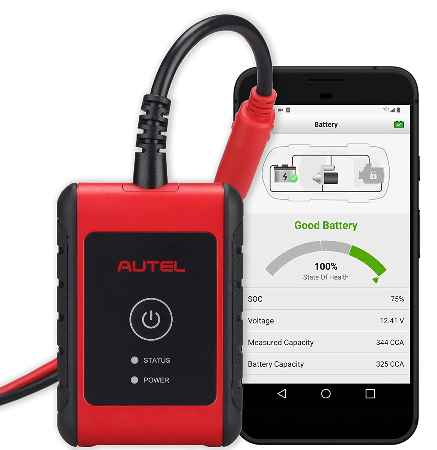 Autel MaxiBAS BT506 Car Battery Tester, Auto Cranking Charging System Test Scan Tool, 6V 12V 100-2000 CCA Car Battery Analyzer, Adaptive Conductance, High-Precision Battery Load Test for All Vehicles - Image 3