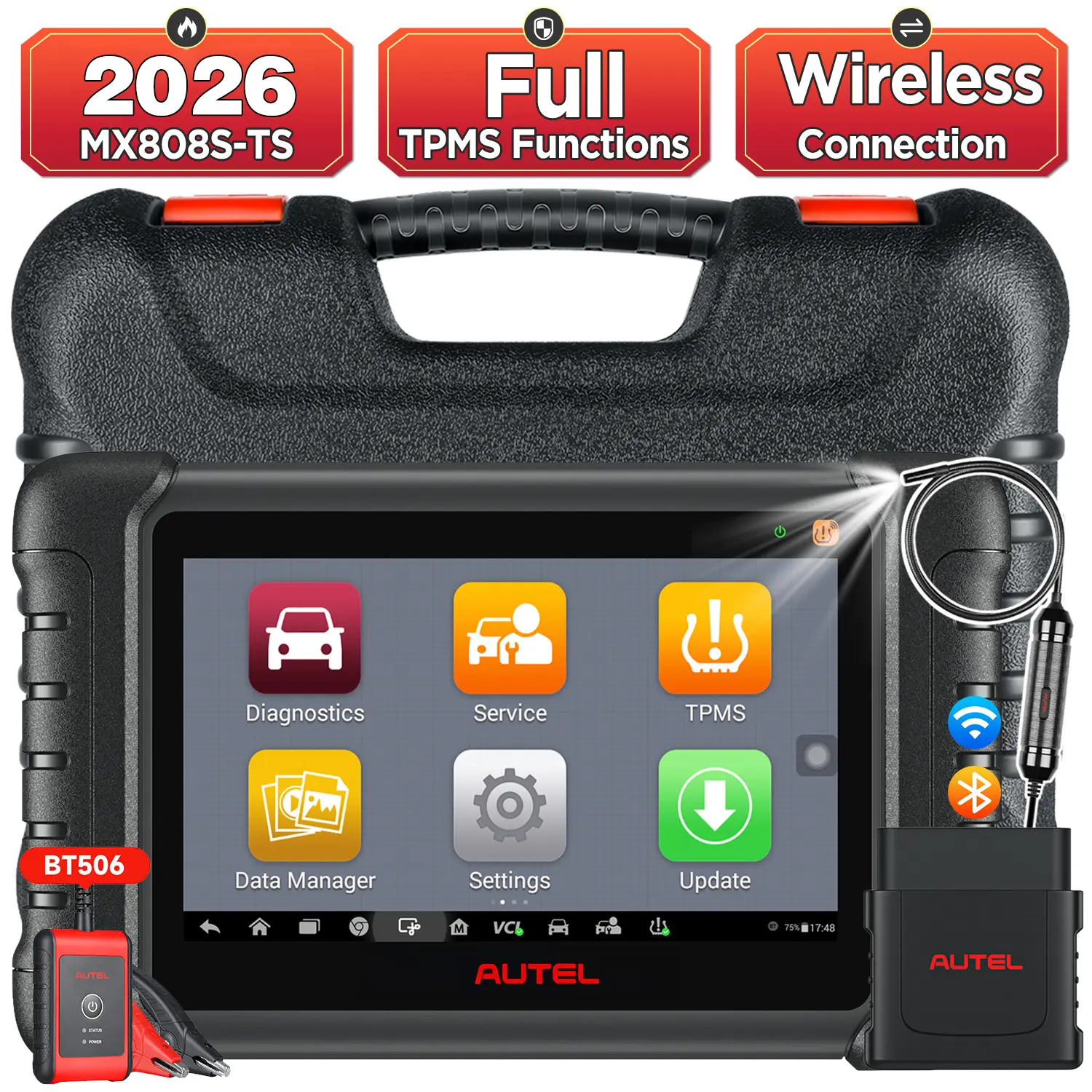 Autel MaxiCheck MX808S-TS Scanner 2026, TPMS Program Relearn Tool, Bi-directional, 30+ Services, All System Diagnostic, Android 11 US Ver of MaxiCOM MK808S-TS MK808Z-TS - Image 9