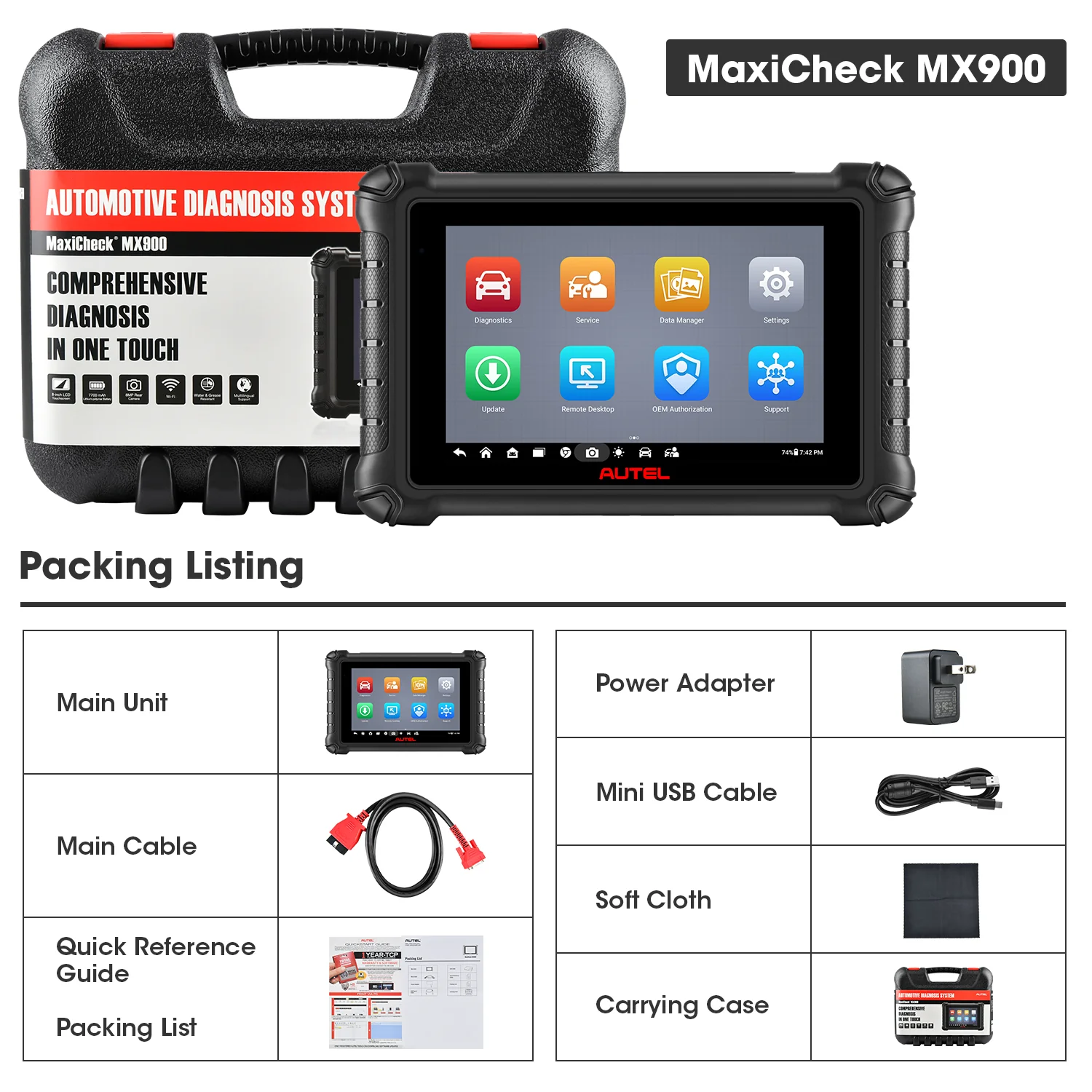 Autel MaxiCheck MX900 OBD2 All System Diagnostic Scanner 2026, Upgraded Ver. of MX808 MK808 MK808Z, Bi Directional Control, 10000+ Vehicles, DoIP/CAN FD Protocol, Pre & Post Scan, Same Function as Autel MK900 - Image 6