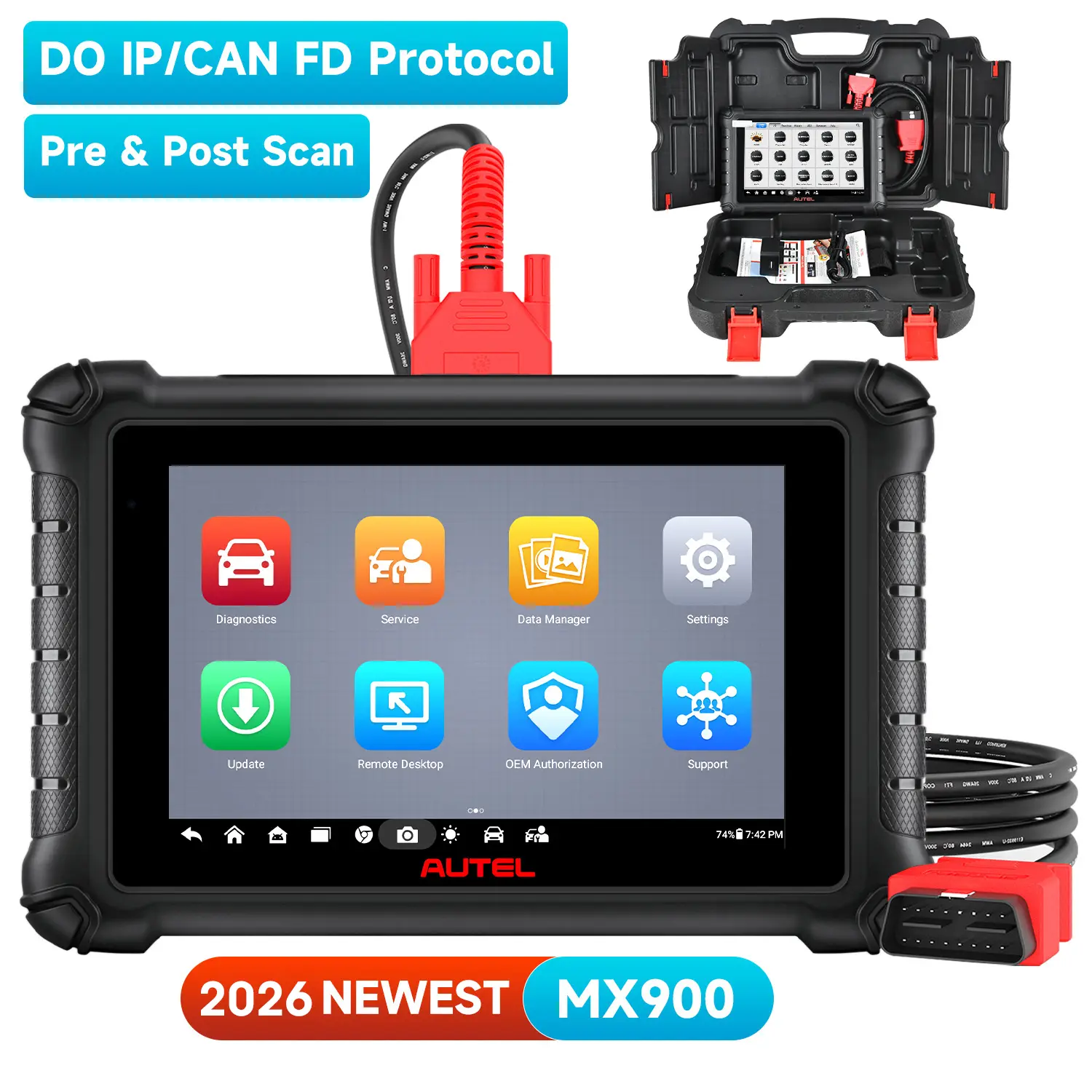 Autel MaxiCheck MX900 OBD2 All System Diagnostic Scanner 2026, Upgraded Ver. of MX808 MK808 MK808Z, Bi Directional Control, 10000+ Vehicles, DoIP/CAN FD Protocol, Pre & Post Scan, Same Function as Autel MK900 - Image 7