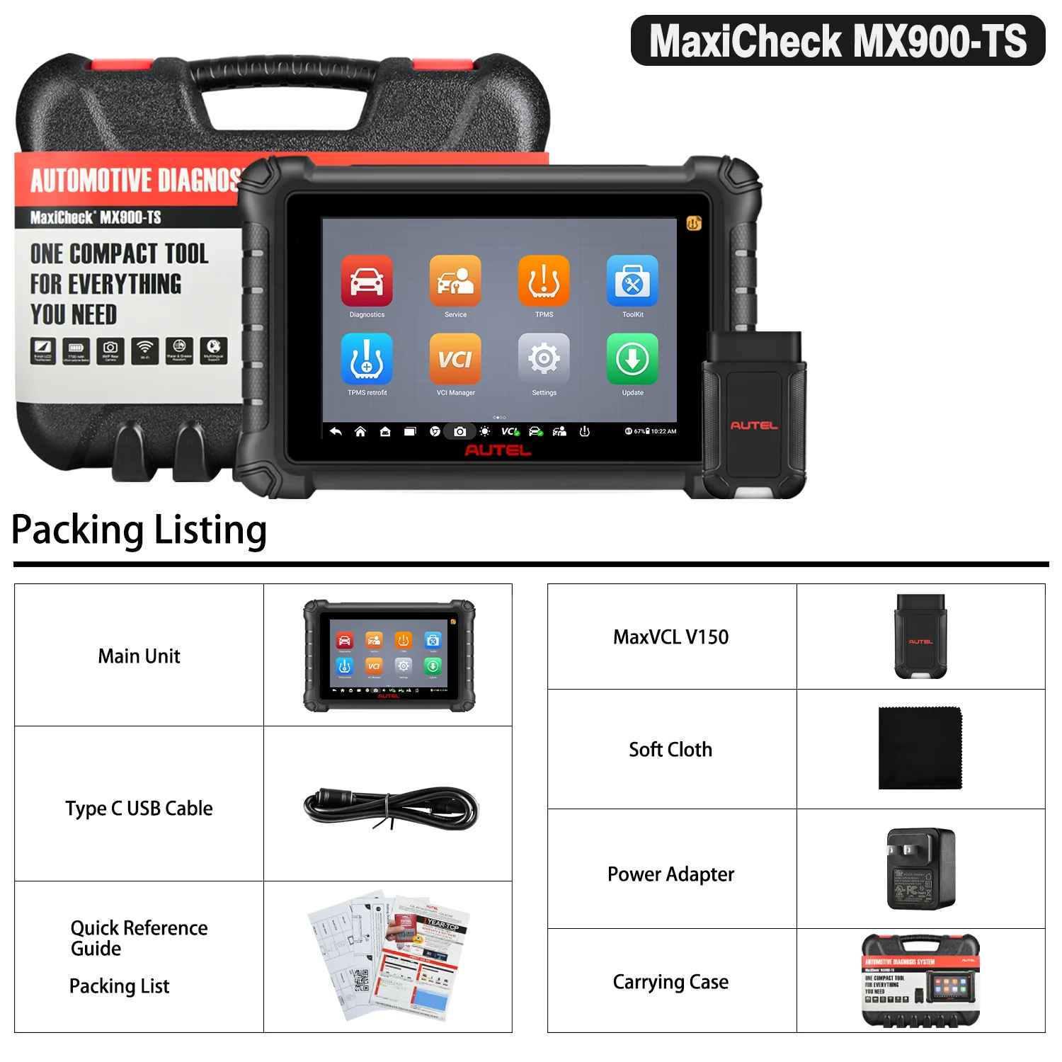 Autel MaxiCheck MX900-TS MX900TS 2026 Diagnostic Scanner, Bi-Directional Control, Full TPMS Functions, 40+ Services, All System Diagnostic, Updated Of MX808TS/MX808S/MK808TS/TS900, Same As MK900-TS - Image 5