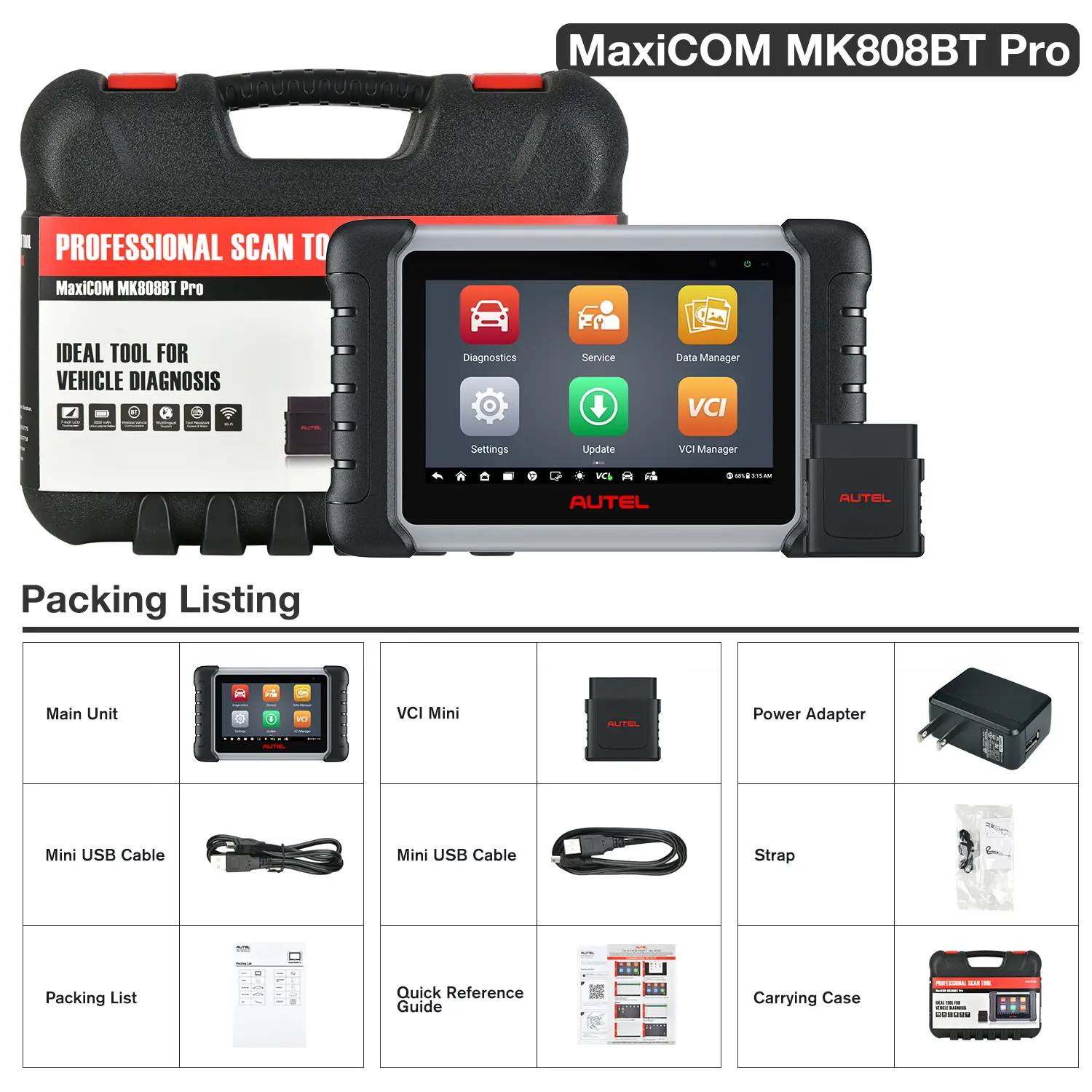 Autel MaxiCOM MK808BT Pro 2026 Diagnostic Scanner, Full Bidirectional, 28+ Services, All System Diagnostics, FCA Autoauth, Wireless Connection, Level-up of Autel MK808 MK808BT MX808S MK808Z MK808S, Same as MK808Z-BT/MK808K-BT, Work with MV108S/BT506 - Image 6