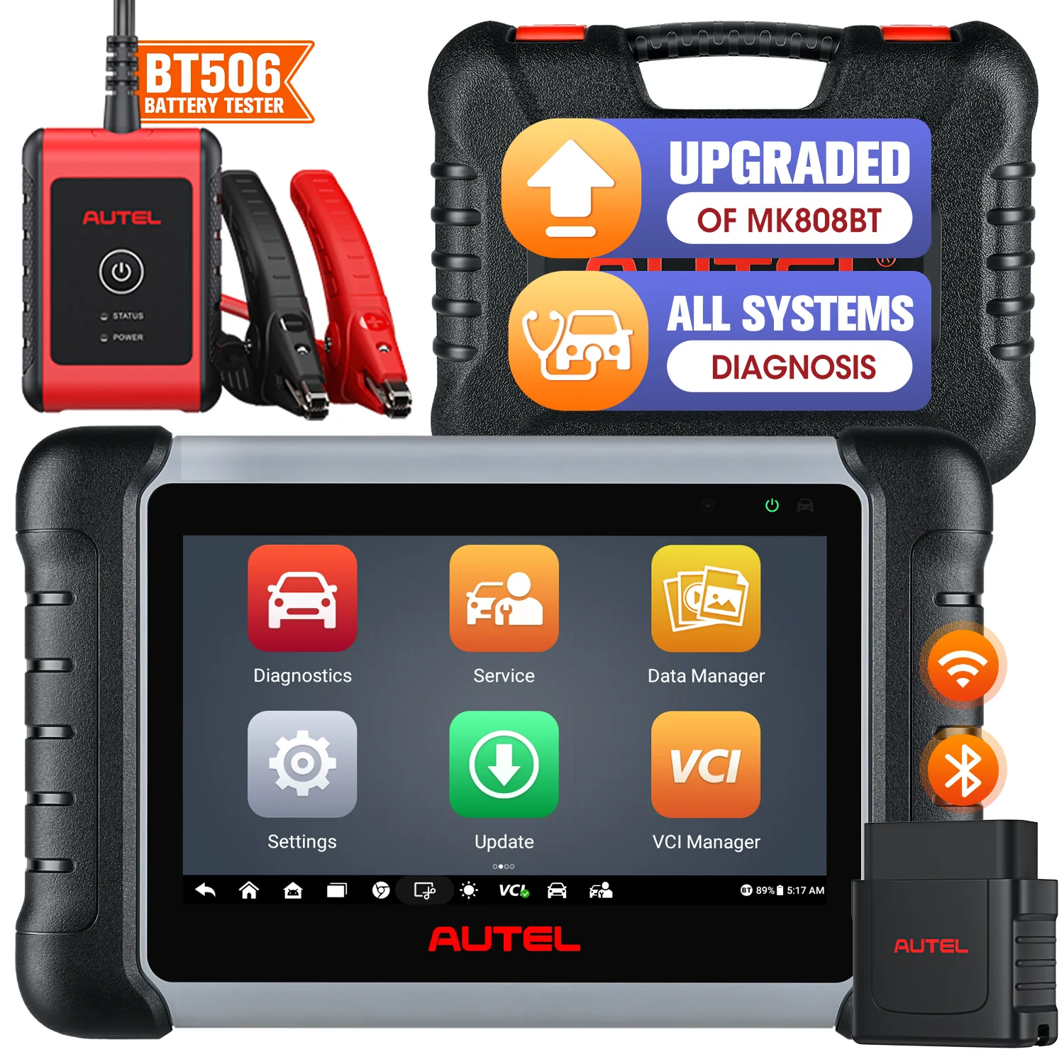 Autel MaxiCOM MK808BT Pro 2026 Diagnostic Scanner, Full Bidirectional, 28+ Services, All System Diagnostics, FCA Autoauth, Wireless Connection, Level-up of Autel MK808 MK808BT MX808S MK808Z MK808S, Same as MK808Z-BT/MK808K-BT, Work with MV108S/BT506 - Image 9