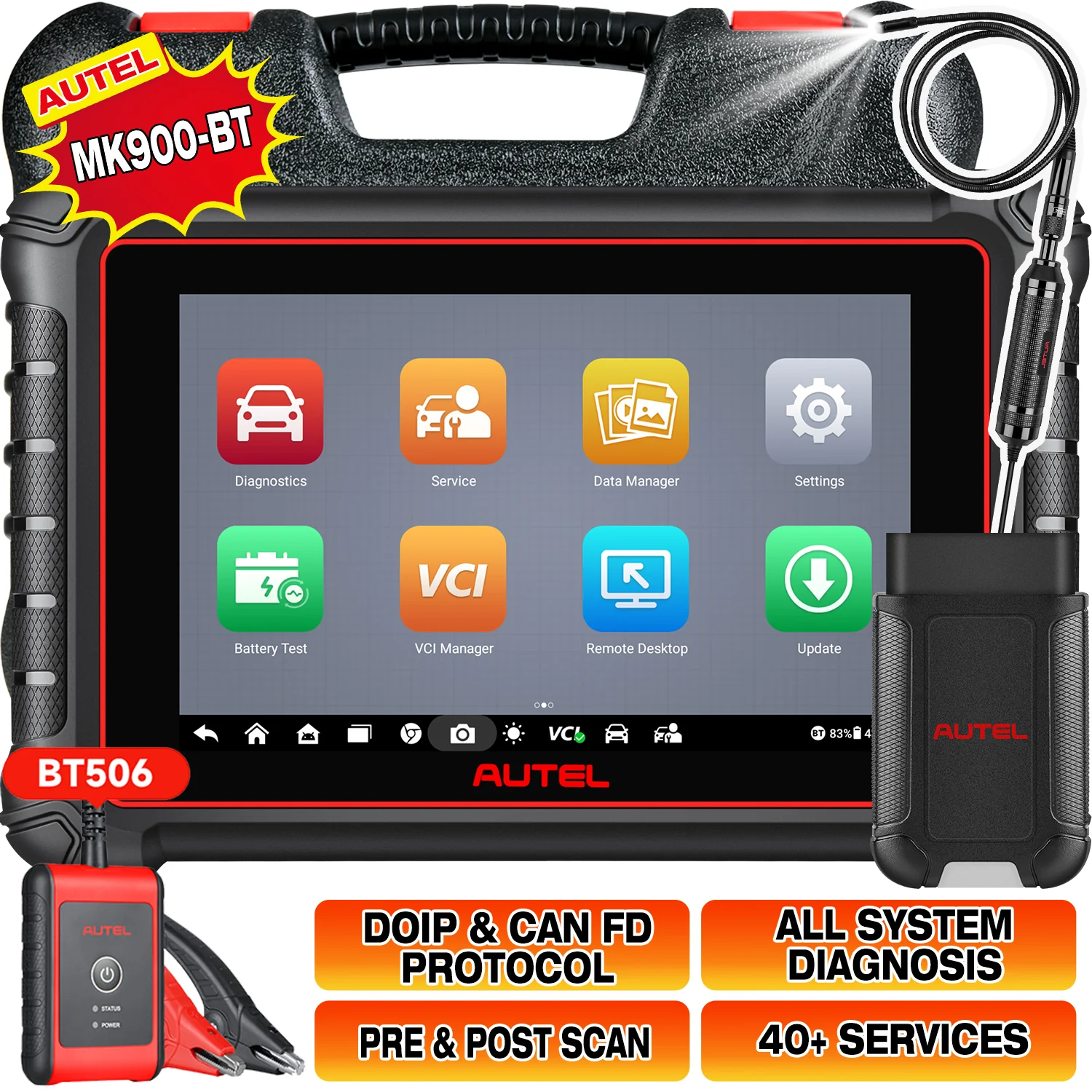 Autel MaxiCOM MK900BT MK900-BT Diagnostic Scanner 2026, Bi Directional Control, 10000+ Vehicles, DoIP/CAN FD, Pre & Post Scan, Upgraded Ver. of Autel MK900 MK808BT MX808 - Image 12