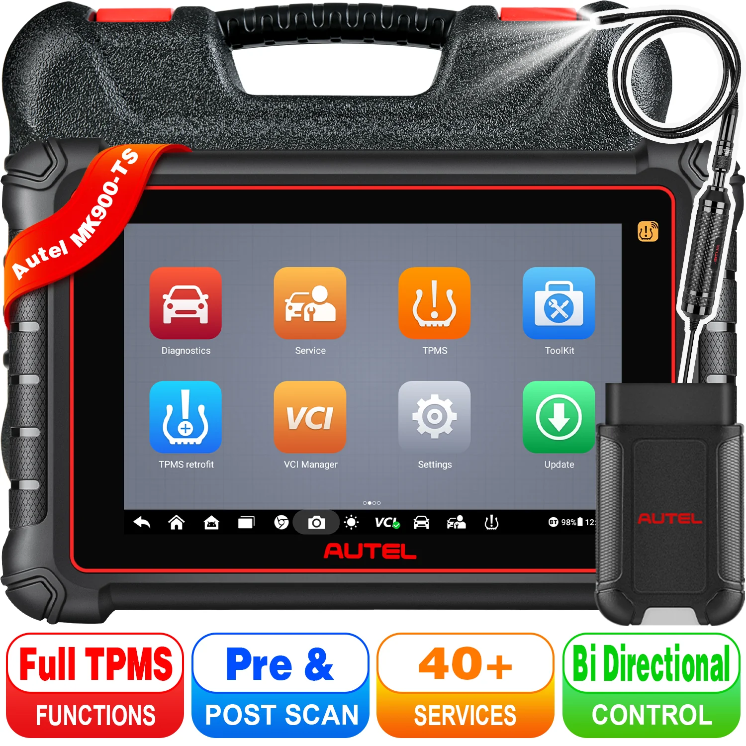 Autel MaxiCOM MK900TS MK900-TS Diagnostic Scanner, Upgraded Ver. of MX808S-TS/MK808TS/TS900, Bi Directional Control, 10000+ Vehicles, DoIP/CAN FD Protocol, Pre & Post Scan - Image 10