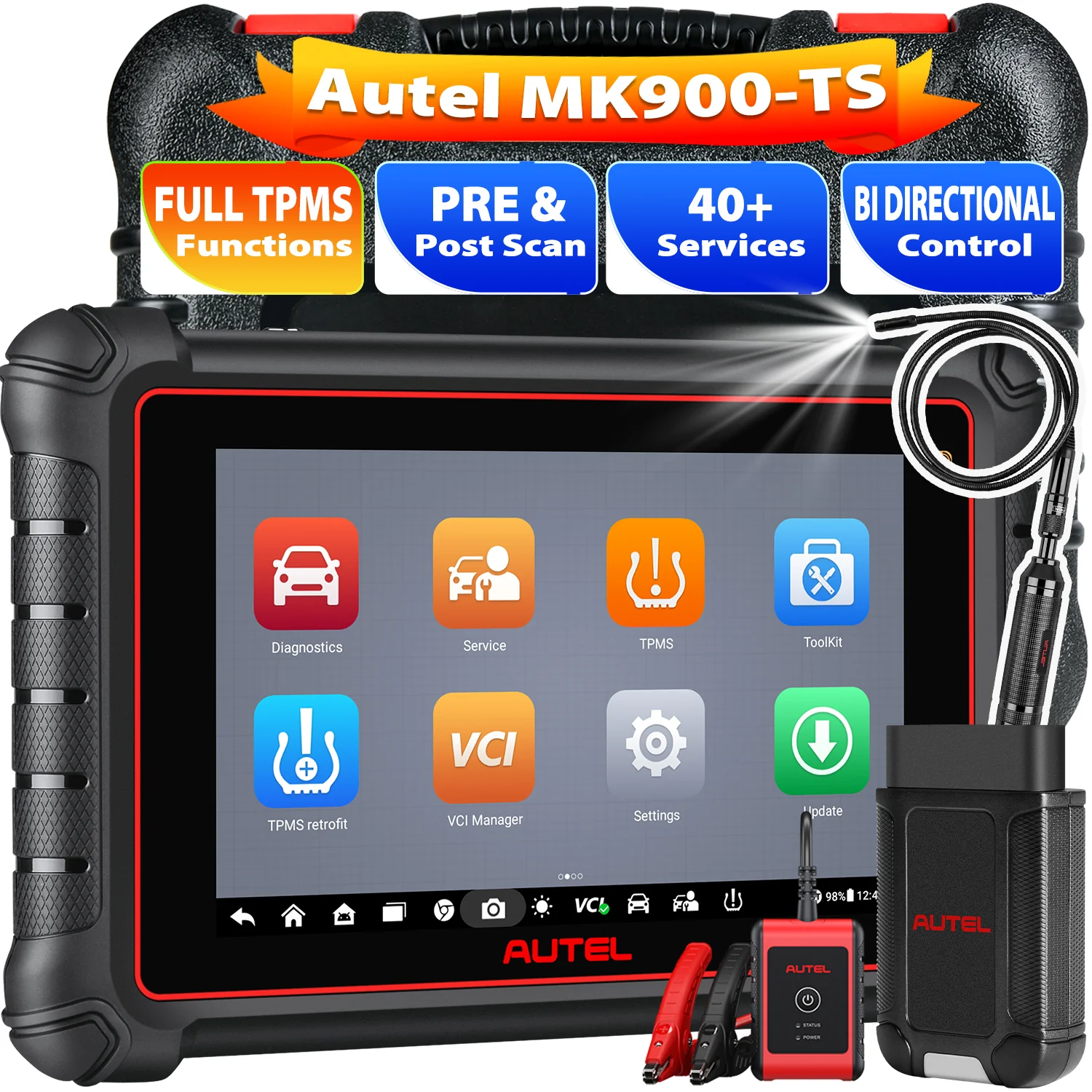 Autel MaxiCOM MK900TS MK900-TS Diagnostic Scanner, Upgraded Ver. of MX808S-TS/MK808TS/TS900, Bi Directional Control, 10000+ Vehicles, DoIP/CAN FD Protocol, Pre & Post Scan - Image 12