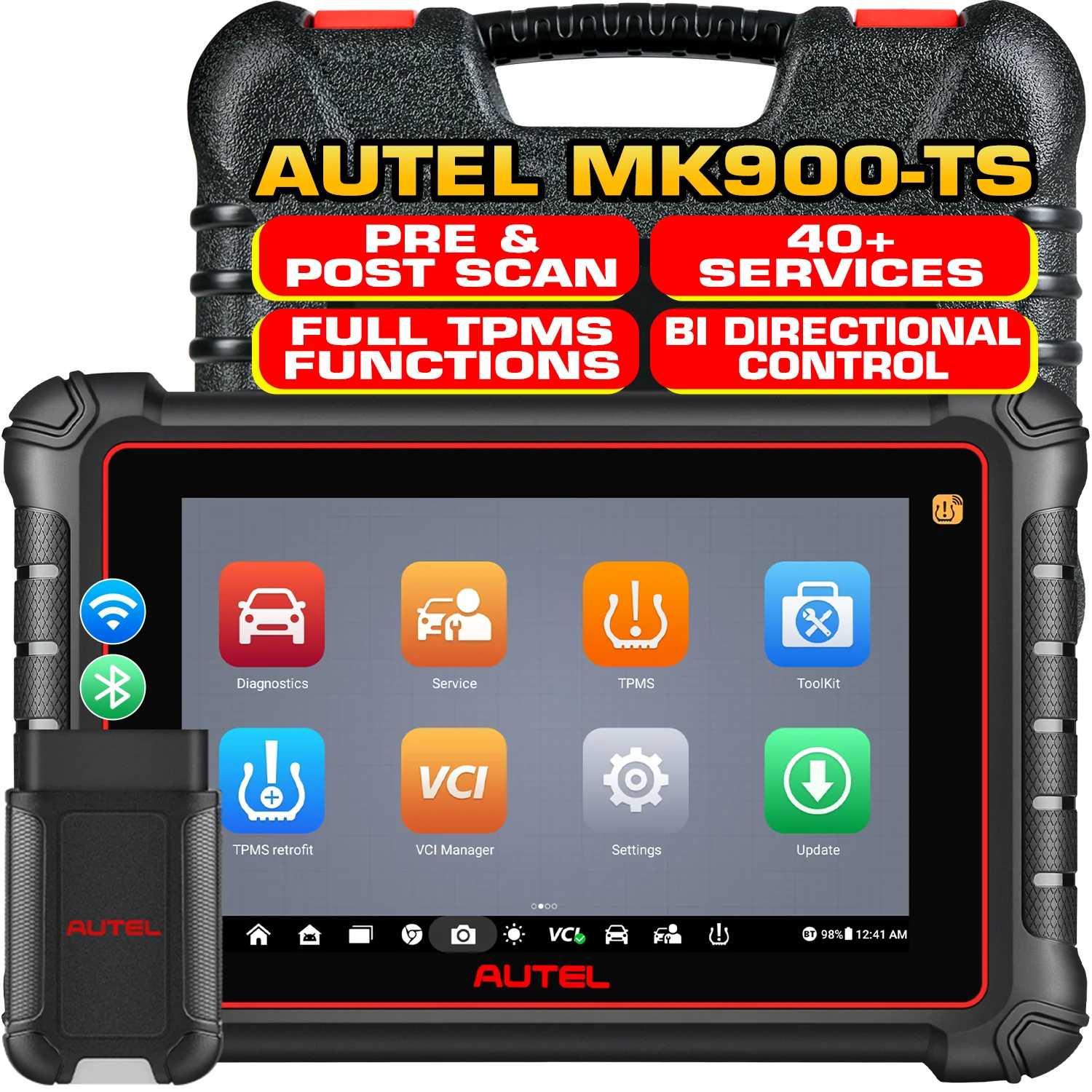 Autel MaxiCOM MK900TS MK900-TS Diagnostic Scanner, Upgraded Ver. of MX808S-TS/MK808TS/TS900, Bi Directional Control, 10000+ Vehicles, DoIP/CAN FD Protocol, Pre & Post Scan - Image 9