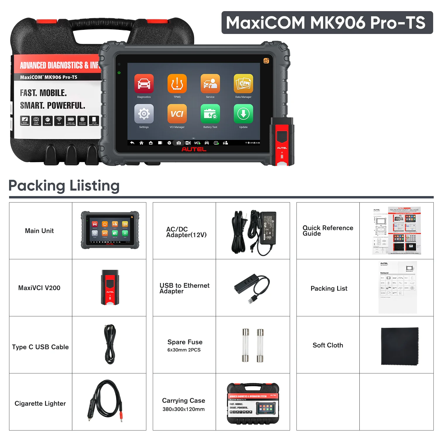 Autel MaxiCOM MK906 Pro-TS MK906S Pro2-TS 2026 Newest Diagnostic Tool, Full TPMS Functions, ECU Coding, VAG Guided Functions, Active Test, 36+ Popular Services, Upgrade Ver. OF MS906 PRO-TS/ MS906 PRO/ MS906TS/ MS906BT - Image 6