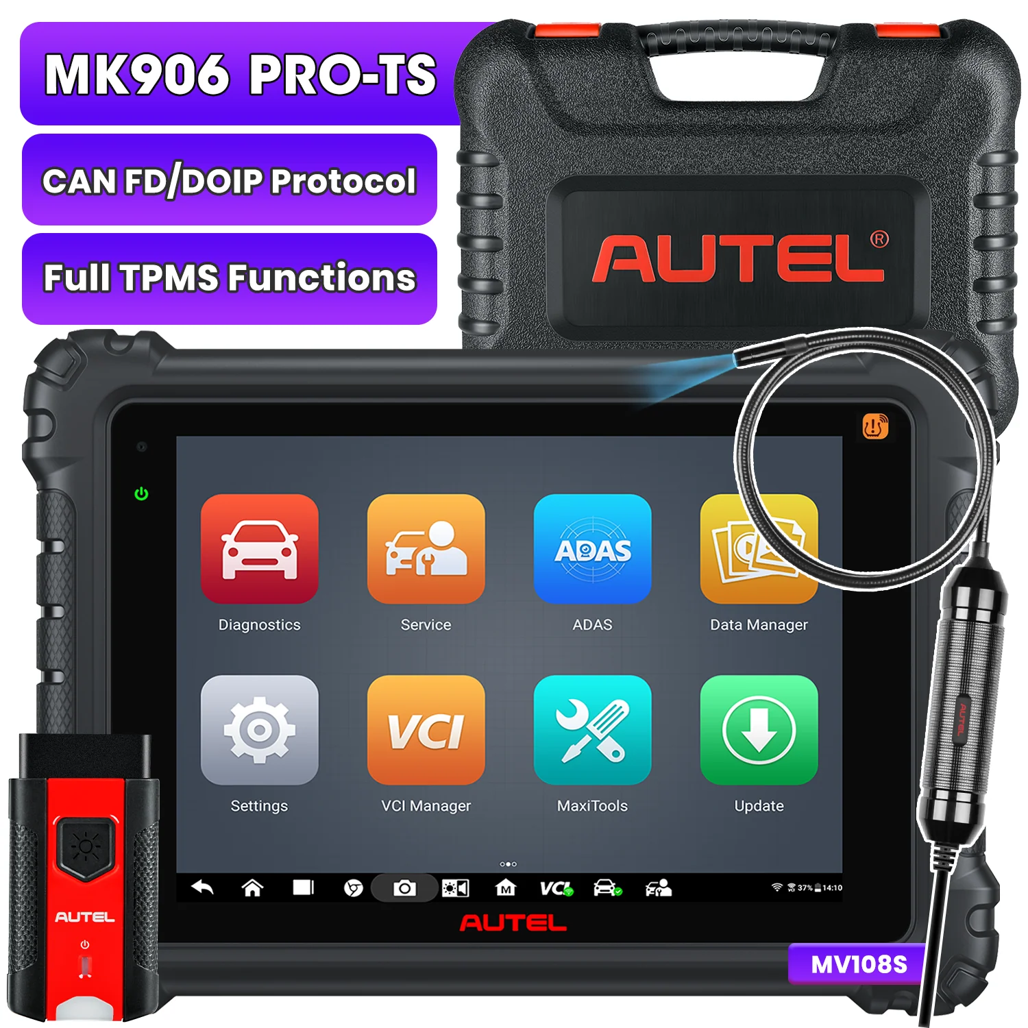 Autel MaxiCOM MK906 Pro-TS MK906S Pro2-TS 2026 Newest Diagnostic Tool, Full TPMS Functions, ECU Coding, VAG Guided Functions, Active Test, 36+ Popular Services, Upgrade Ver. OF MS906 PRO-TS/ MS906 PRO/ MS906TS/ MS906BT - Image 8