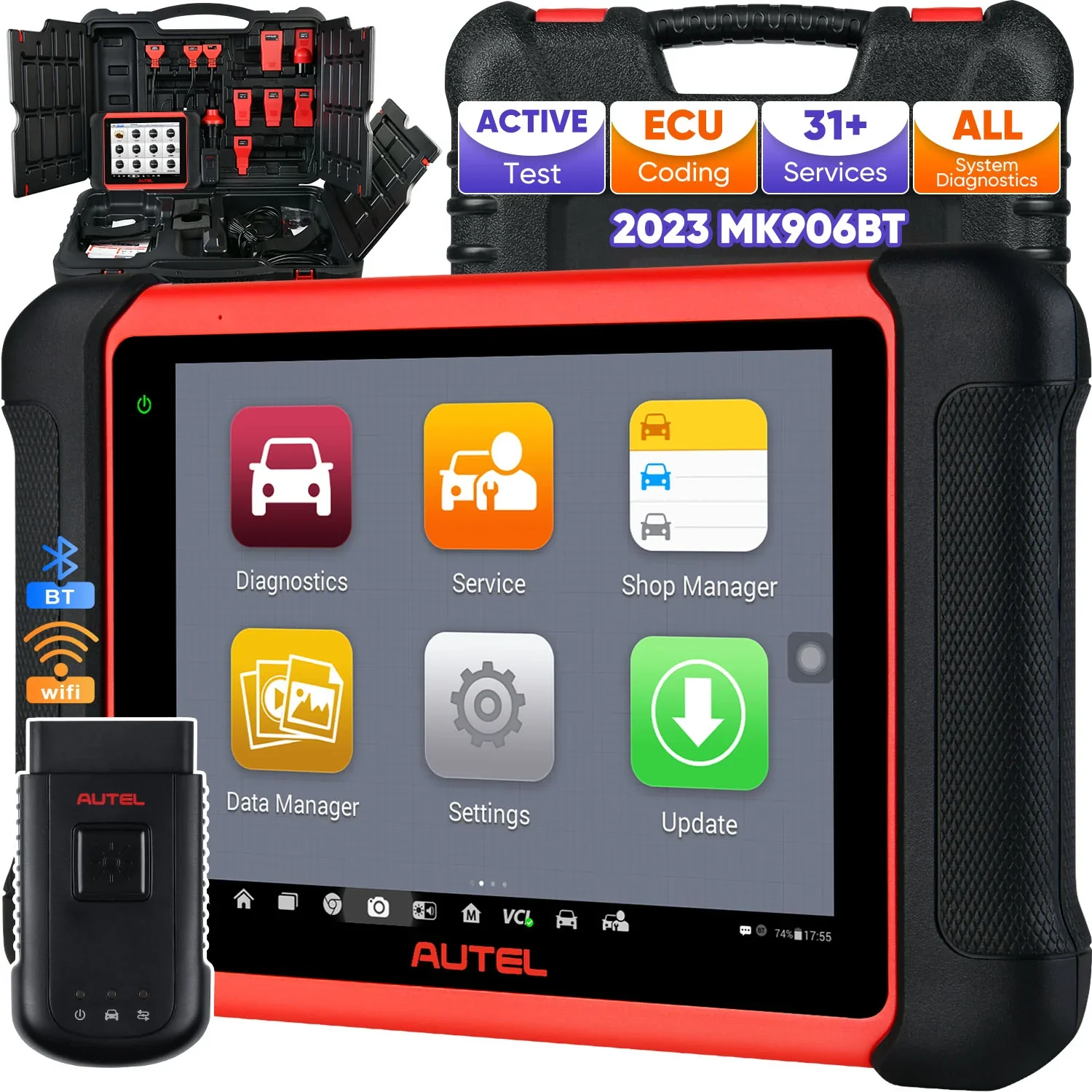 Autel MaxiCOM MK906BT Bluetooth OBD2 Diagnostic Scanner With ECU Coding, 31+ Services, All system Diagnosis, Bi-Directional Control, 2023 New Version of Maxisys MS906 - Image 7