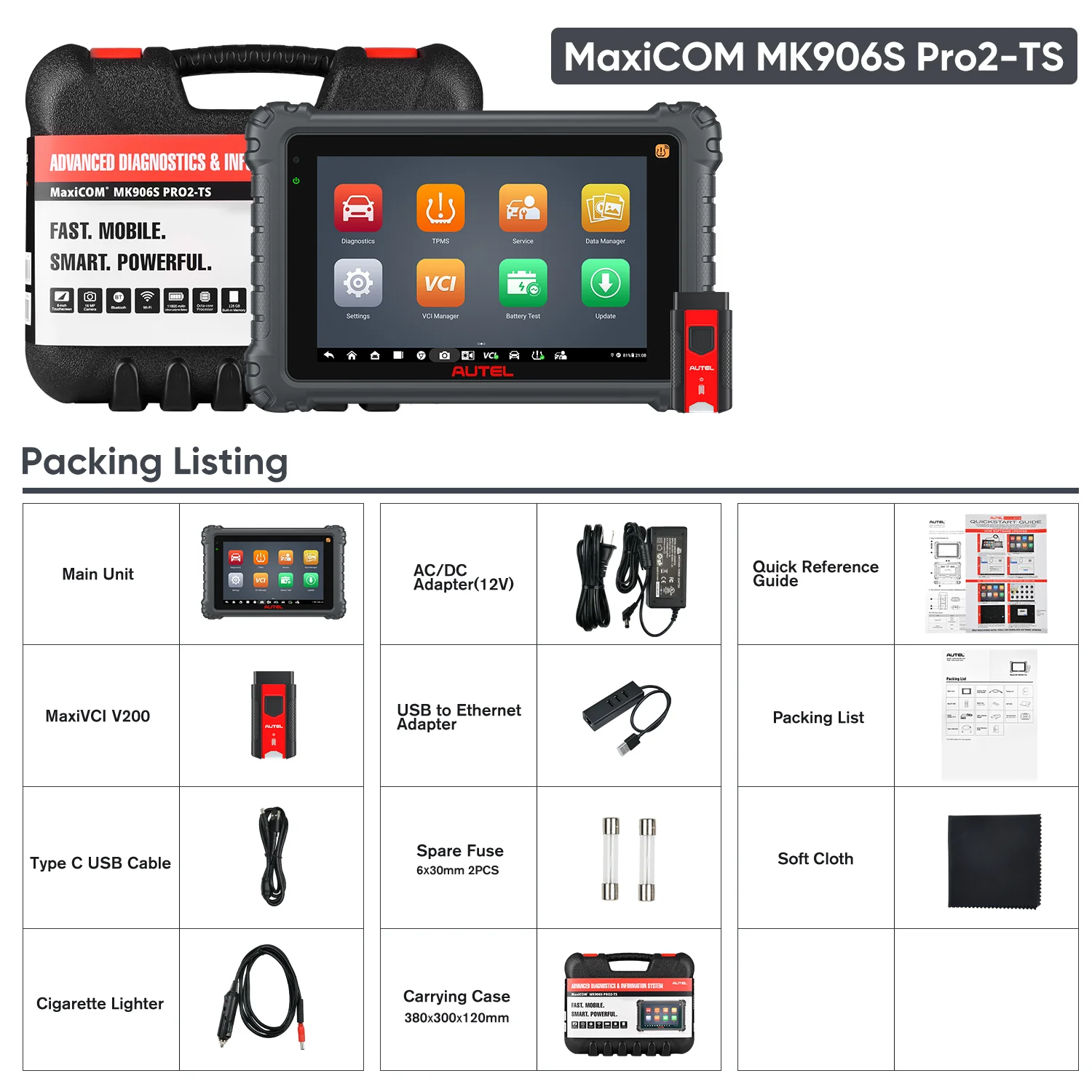 Autel MaxiCOM MK906S Pro2-TS MK906 Pro2-TS 2026 Newest Diagnostic Scanner, Support MX-Sensor BLE-A001, Full TPMS Functions, ECU Coding, VAG Guided Functions, Active Test, 36+ Services, Upgrade Ver. OF MK906S PRO-TS/ MS906 PRO/ MS906TS - Image 7