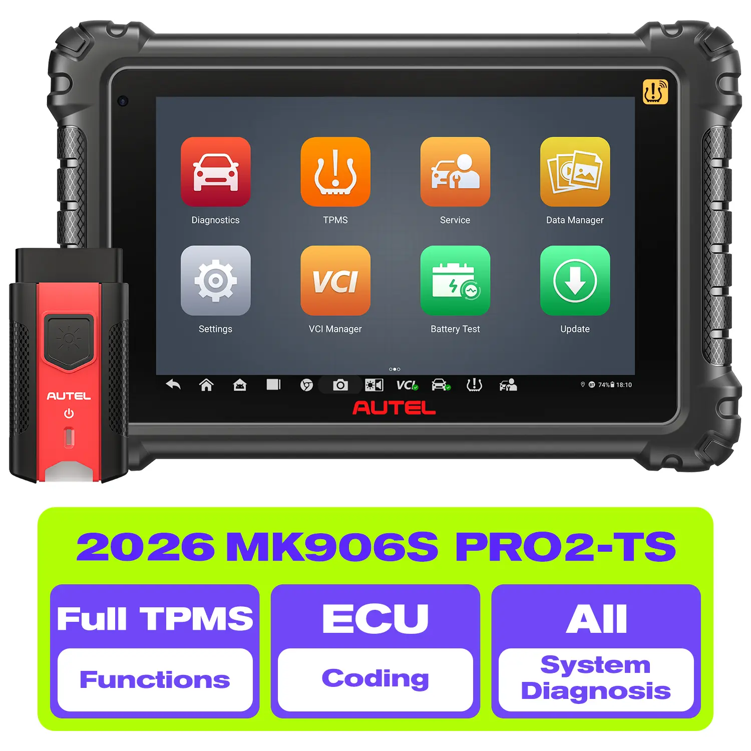 Autel MaxiCOM MK906S Pro2-TS MK906 Pro2-TS 2026 Newest Diagnostic Scanner, Support MX-Sensor BLE-A001, Full TPMS Functions, ECU Coding, VAG Guided Functions, Active Test, 36+ Services, Upgrade Ver. OF MK906S PRO-TS/ MS906 PRO/ MS906TS - Image 8