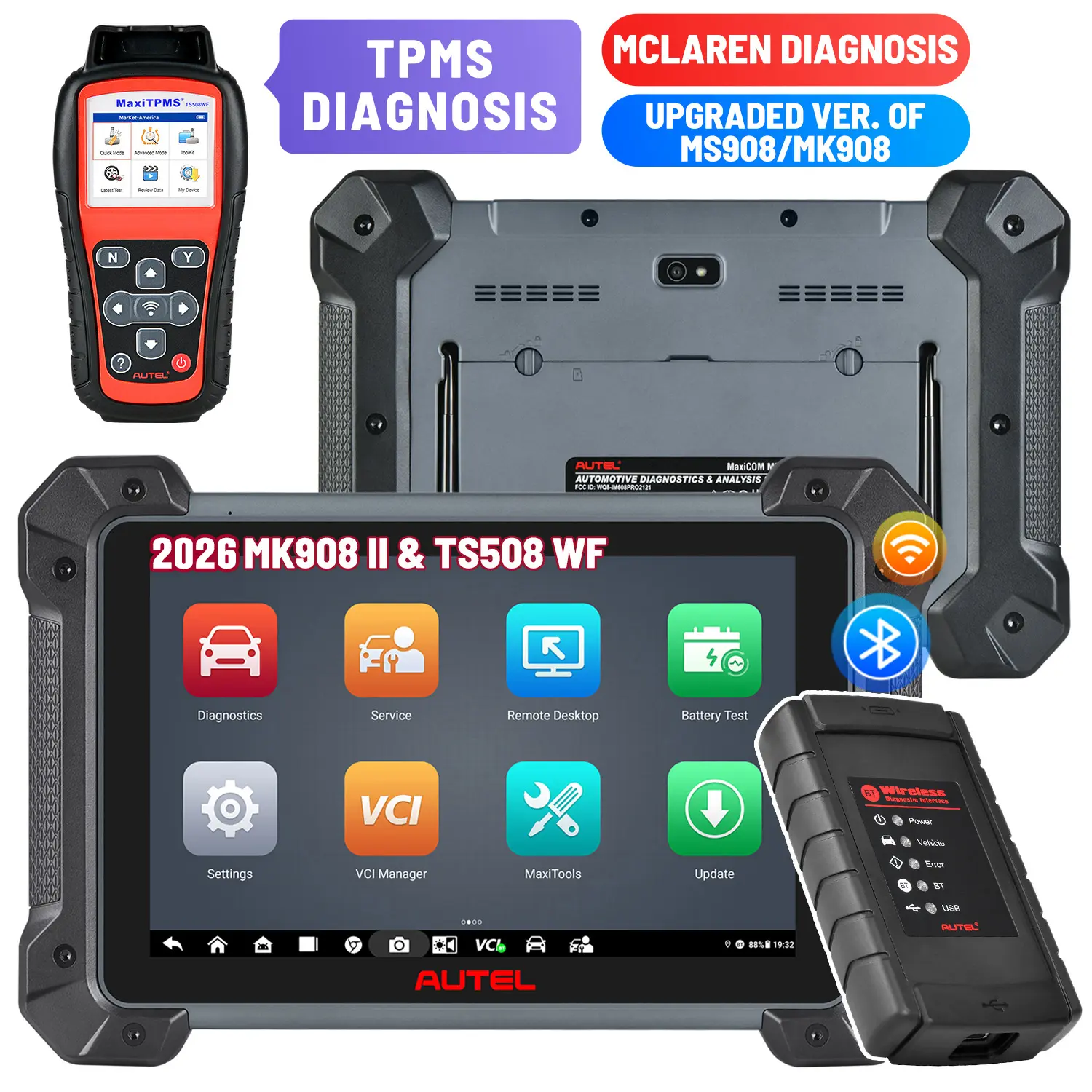 Autel MaxiCOM MK908 II Diagnostic Scanner, 2026 Auto Sacn Tool AutoScan 2.0, With ECU Coding, VAG Guided Functions, OE-Level Full System, 36+ Maintenance Service, Pre & Post Scan, Upgraded Ver. of MS908/ MK908 - Image 10