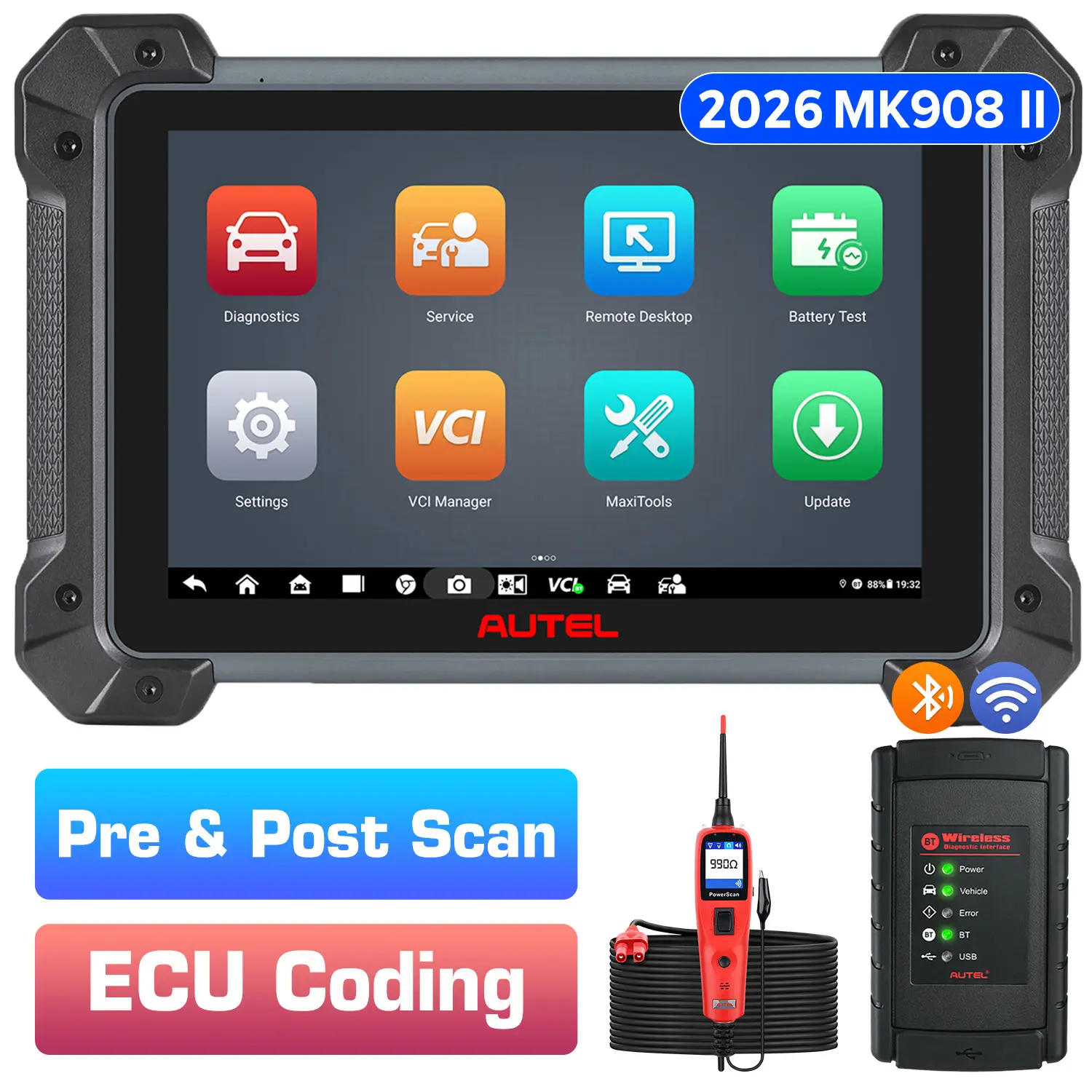 Autel MaxiCOM MK908 II Diagnostic Scanner, 2026 Auto Sacn Tool AutoScan 2.0, With ECU Coding, VAG Guided Functions, OE-Level Full System, 36+ Maintenance Service, Pre & Post Scan, Upgraded Ver. of MS908/ MK908 - Image 7