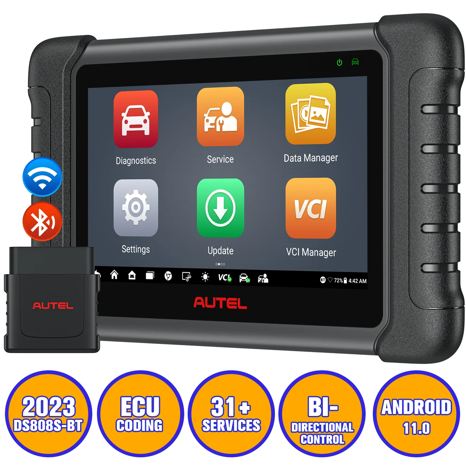 Autel MaxiDAS DS808S-BT 2024 Full System Diagnostic Scanner, Bi-Directional Control/Active Test, ECU Coding, Upgraded Ver. of DS808/MP808, Same As MP808BT Pro - Image 14