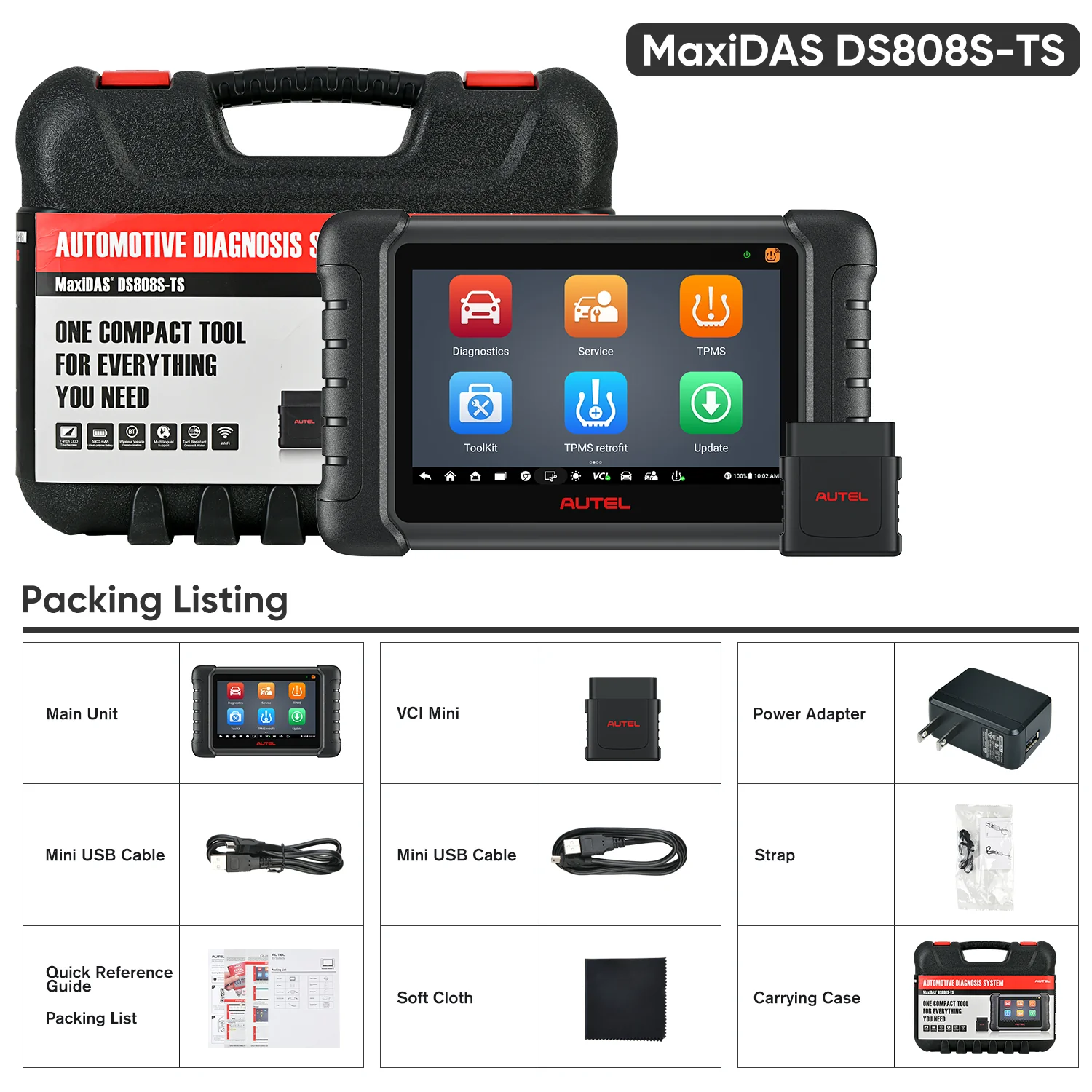 Autel MaxiDAS DS808S-TS 2026 TPMS Diagnostic Tool, Complete TPMS Functions, OE-Level All Systems Diagnosis, 32+ Services, Upgraded of MP808S/ DS808TS/MP808TS, Same as MP808S-TS,MP808Z-TS - Image 5