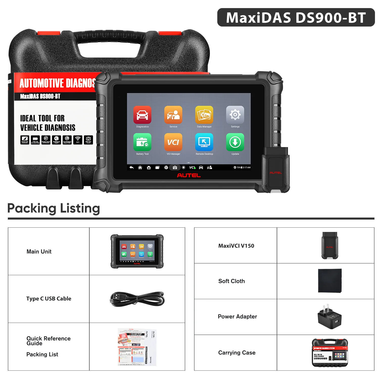 Autel MaxiDAS DS900-BT DS900BT Diagnostic Scanner Newly Released, Android 11 ECU Coding, Upgrade of DS900/ DS808S /MP808S, Full Bidirectional, 40+ Services, OE Full System OBD2 Scanner, FCA AutoAuth - Image 13