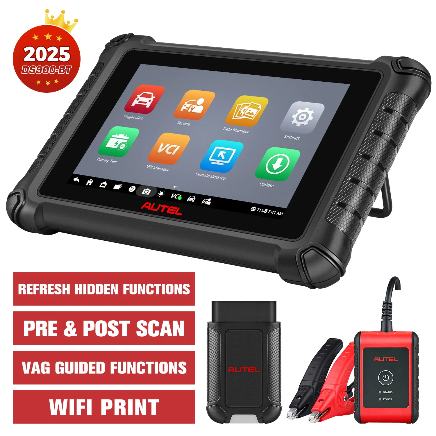 Autel MaxiDAS DS900-BT DS900BT Diagnostic Scanner Newly Released, Android 11 ECU Coding, Upgrade of DS900/ DS808S /MP808S, Full Bidirectional, 40+ Services, OE Full System OBD2 Scanner, FCA AutoAuth - Image 16