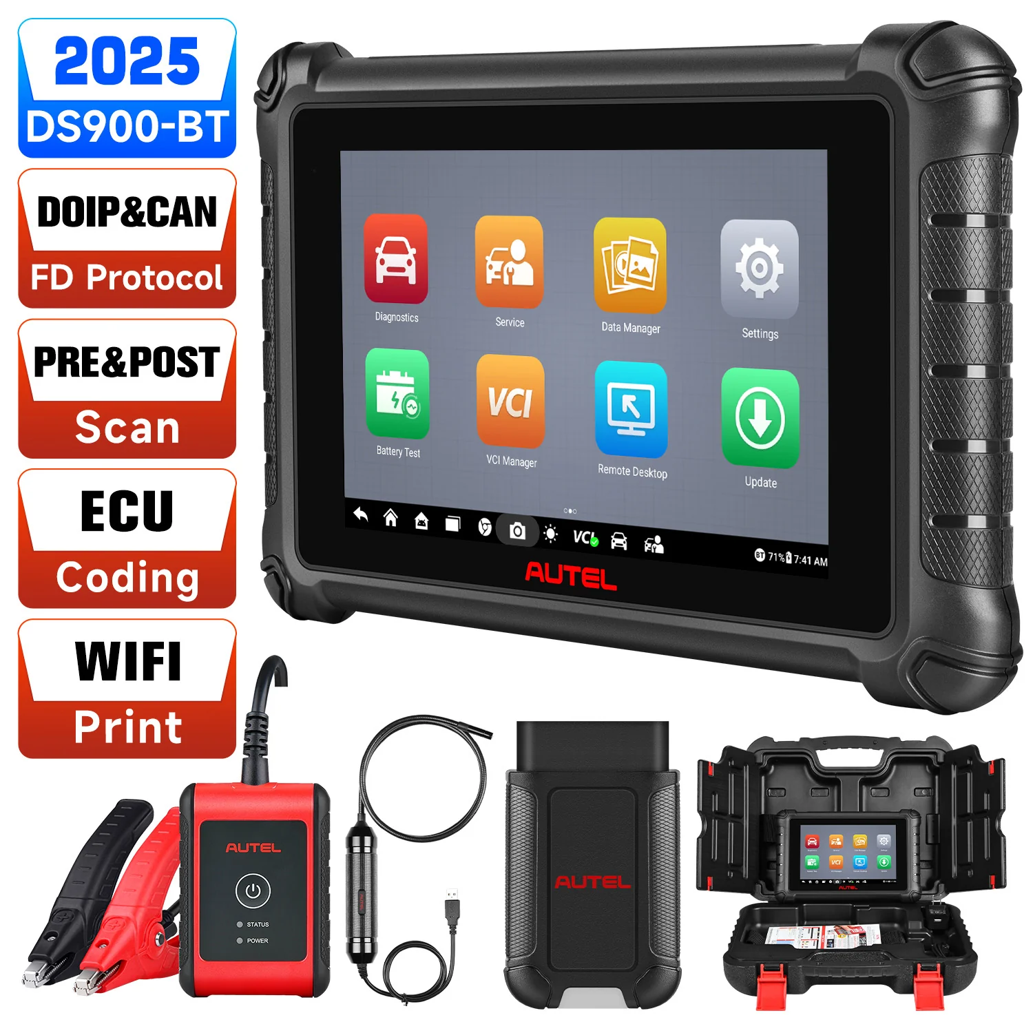 Autel MaxiDAS DS900-BT DS900BT Diagnostic Scanner Newly Released, Android 11 ECU Coding, Upgrade of DS900/ DS808S /MP808S, Full Bidirectional, 40+ Services, OE Full System OBD2 Scanner, FCA AutoAuth - Image 17