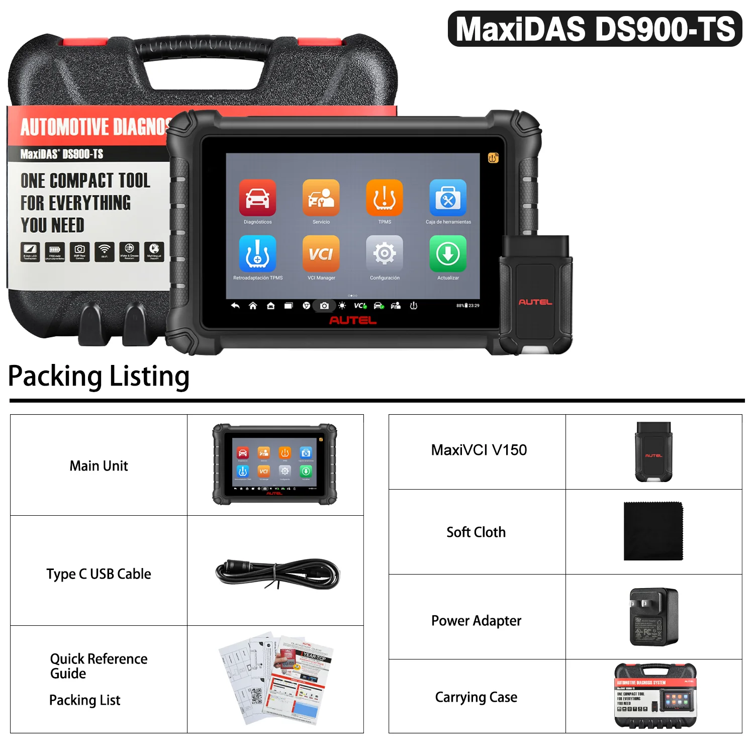 Autel MaxiDAS DS900-TS DS900TS Diagnostic Scanner Newly Released,  DoIP & CAN FD, Full TPMS as MS906 Pro-TS, Advanced ECU Coding, 40+ Service, Bi-Directional Control, OE All System - Image 7