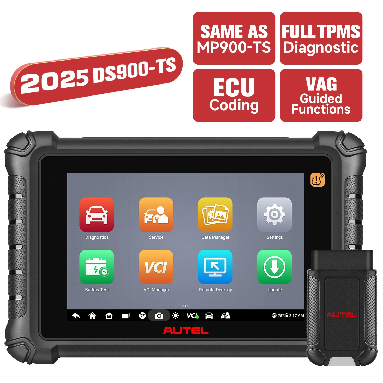 Autel MaxiDAS DS900-TS DS900TS Diagnostic Scanner Newly Released,  DoIP & CAN FD, Full TPMS as MS906 Pro-TS, Advanced ECU Coding, 40+ Service, Bi-Directional Control, OE All System - Image 8