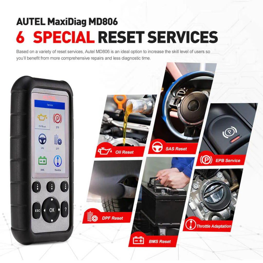 Autel MaxiDiag MD806 OBD2 Scanner for ABS/SRS/Engine/Transmission Diagnostic and Oil Reset, EPB, SAS, DPF Regen, BMS, Throttle Services,Same Functions as Autel MD806 PRO - Image 3