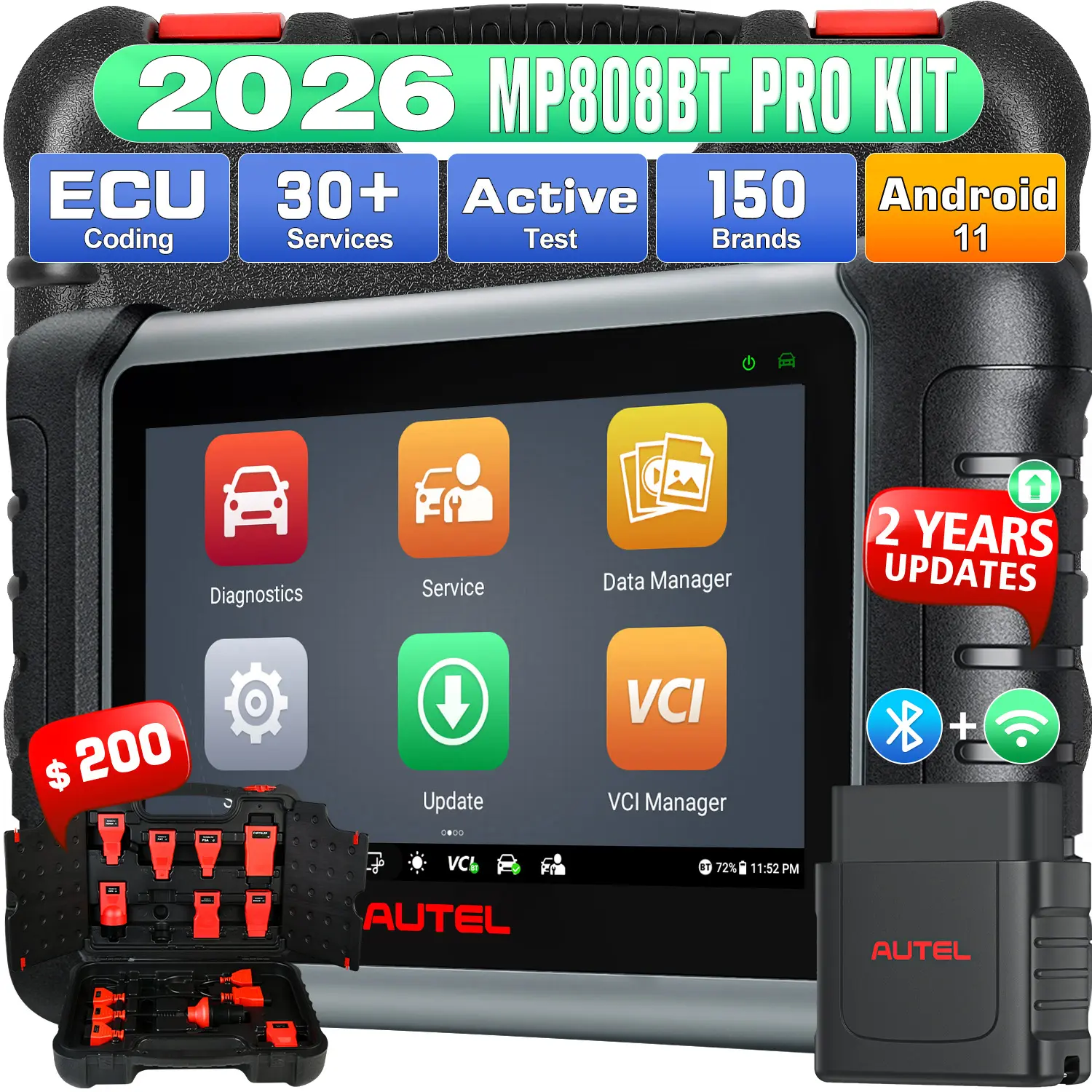 Autel MaxiPRO MP808BT Pro Automotive Diagnostic Scanner 2026, ECU Coding Unlock Hidden, OE-Level Diagnostics, Bi-Directional Control, 37+ Services, Upgrade Ver. of MP808BT/MP808S/MP808/DS808/DS808S - Image 7