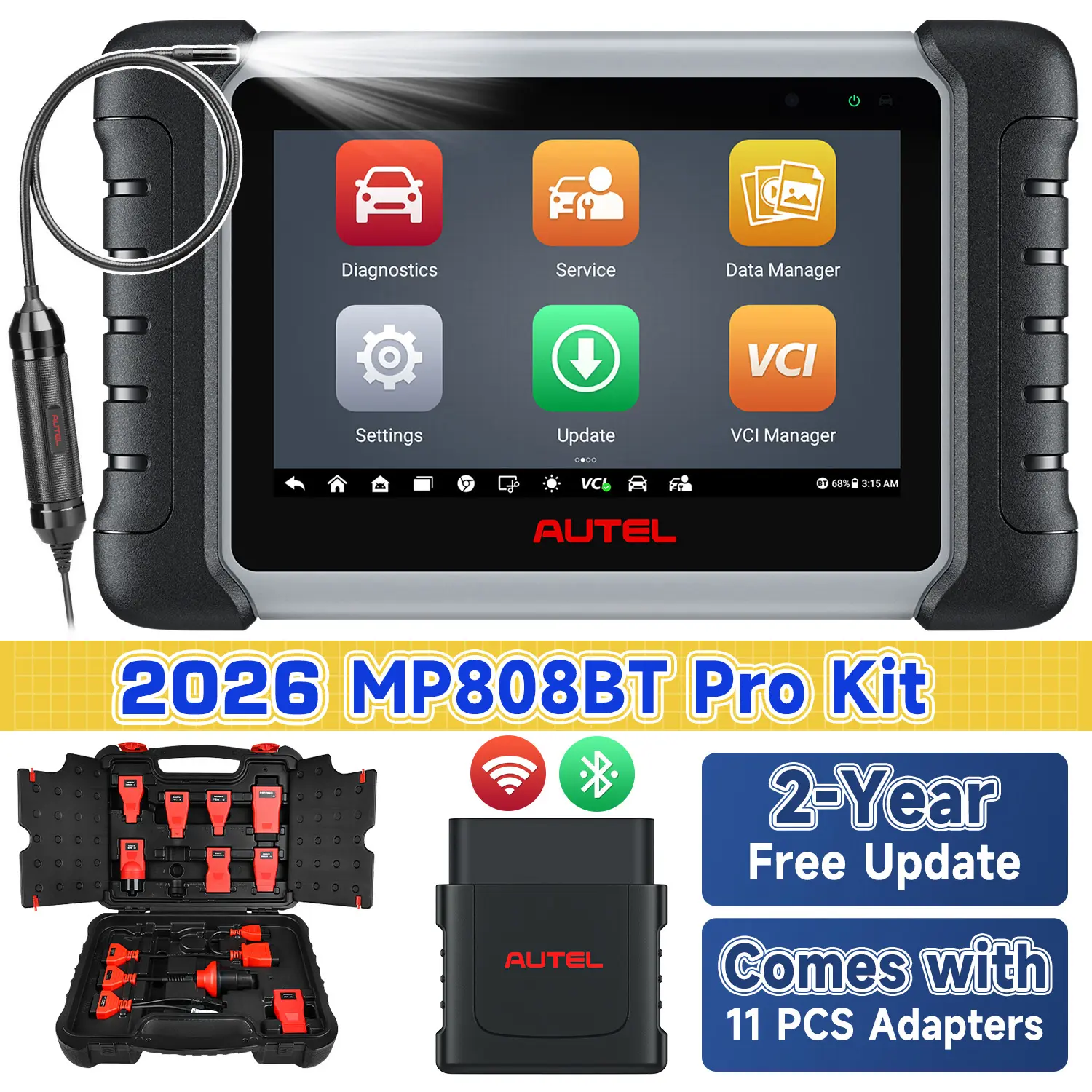 Autel MaxiPRO MP808BT Pro Kit Automotive Diagnostic Scanner with OBD1 Adapters, ECU Coding Unlock Hidden, OE-Level Diagnostics, Bi-Directional Control, Save $200 Value, Upgraded Ver. of MP808BT PRO/MP808S/DS808S-BT, Same As DS808S-BT Kit - Image 7