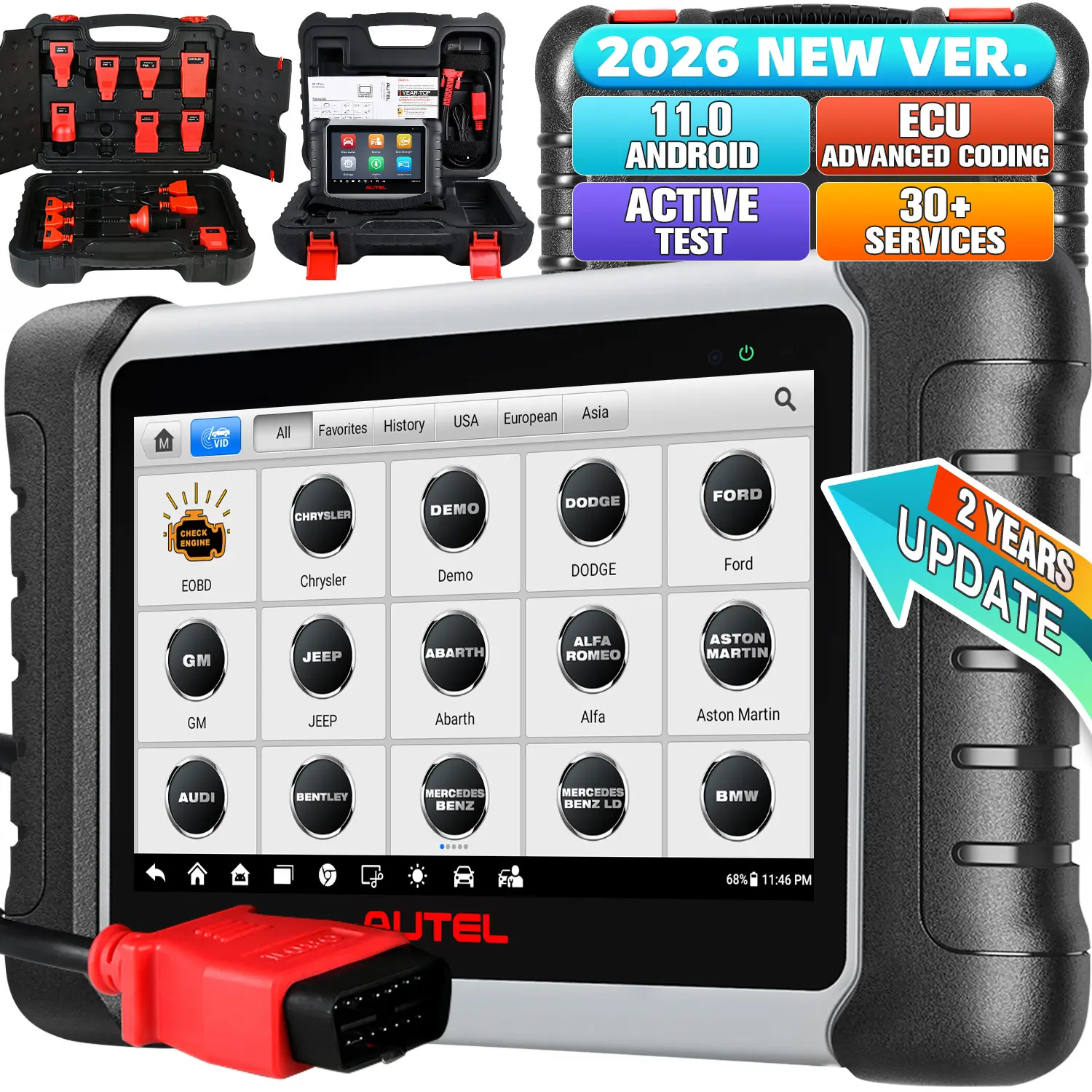 Autel MaxiPro MP808S Kit Car Diagnostic Scan Tool 2026, Advanced ECU Coding(Same as MS906BT/MS906 Pro), Non OBDII Adapters, Bi-Directional Control,  30+ Hot Services, Upgraded Ver. of Autel MP808S/MP808K/DS808 - Image 5