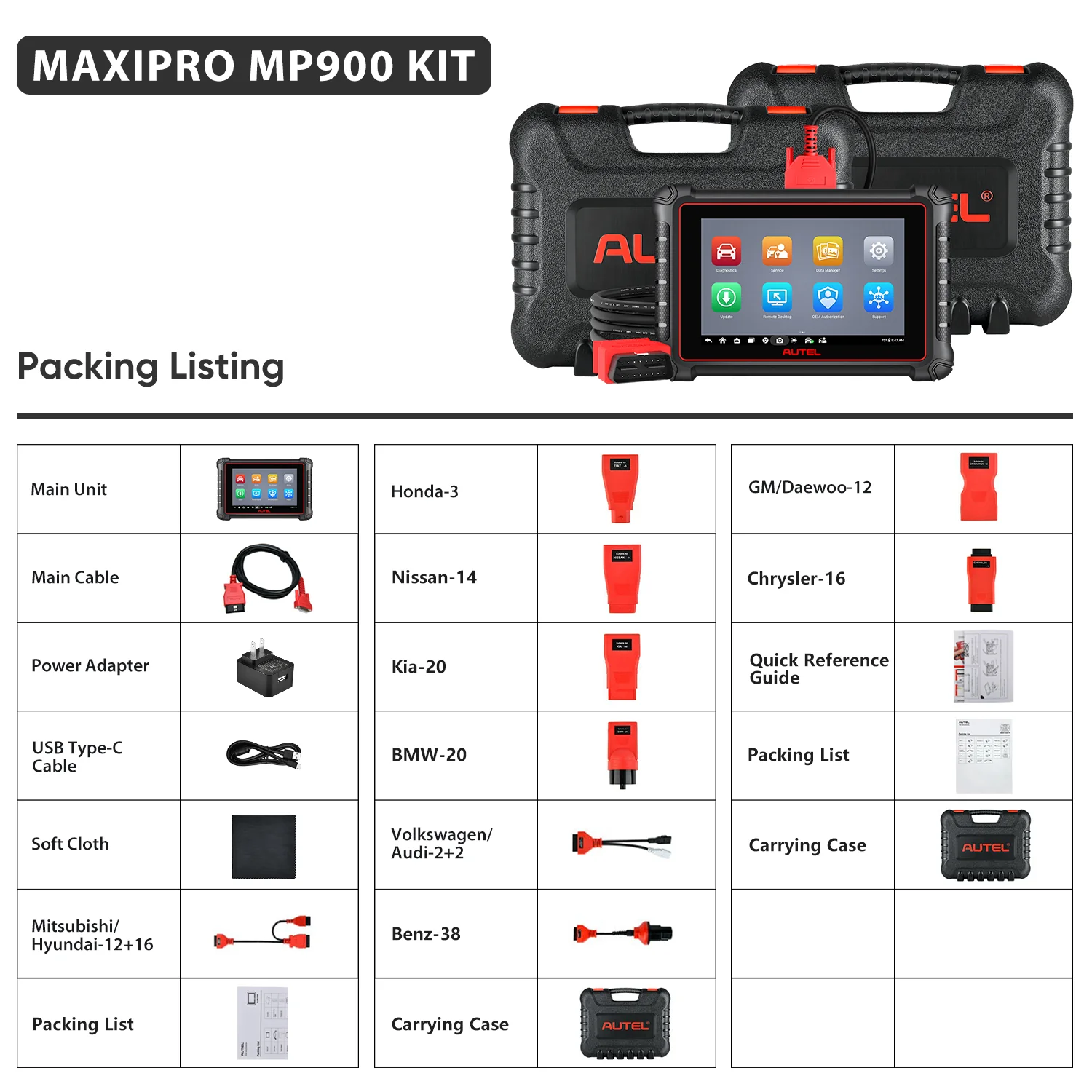 Autel MaxiPRO MP900 Kit Diagnostic Scanner 2026 Newly Released, ECU Coding, All System Diagnostic, Pre & Post Scan, DoIP CAN FD Protocols Supported, Upgraded Ver. of MP808S Kit - Image 6