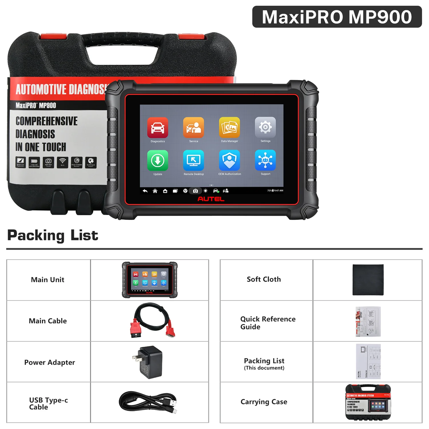 Autel MaxiPRO MP900 / MP900E Diagnostic Scanner 2026 Newly Released, ECU Coding, All System Diagnostic, Pre & Post Scan, DoIP CAN FD Protocols Supported, Upgraded Ver. of MP808S - Image 6