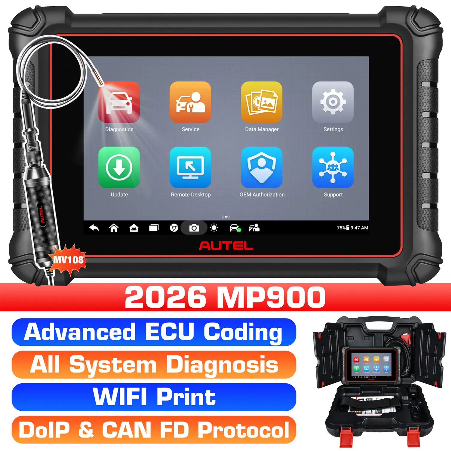 Autel MaxiPRO MP900 / MP900E Diagnostic Scanner 2026 Newly Released, ECU Coding, All System Diagnostic, Pre & Post Scan, DoIP CAN FD Protocols Supported, Upgraded Ver. of MP808S - Image 8