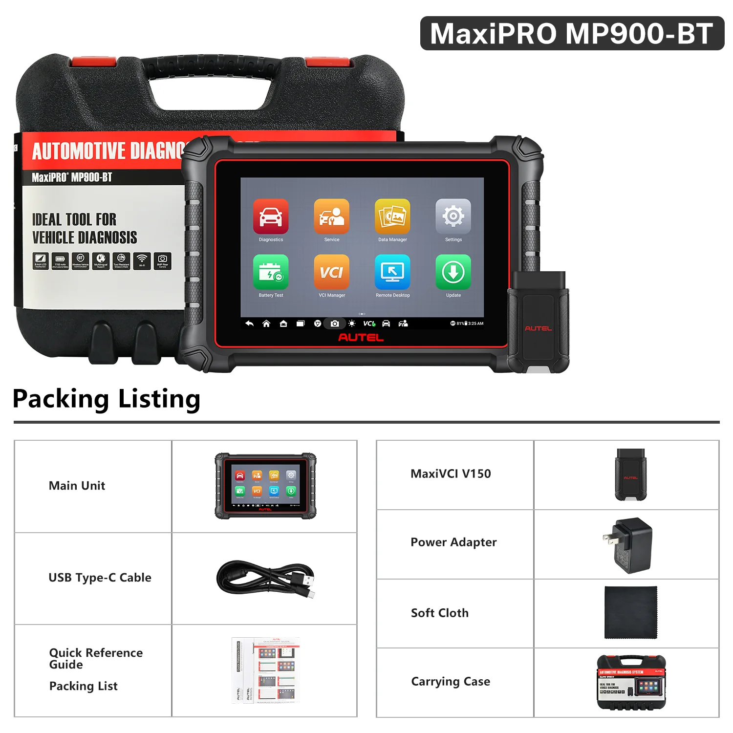 Autel MaxiPRO MP900BT / MP900Z-BT Diagnostic Scanner 2026 Newly Released, ECU Coding, All System Diagnostic, Pre & Post Scan, DoIP CAN FD Protocols Supported, Upgraded Ver. of MP808BT PRO - Image 6