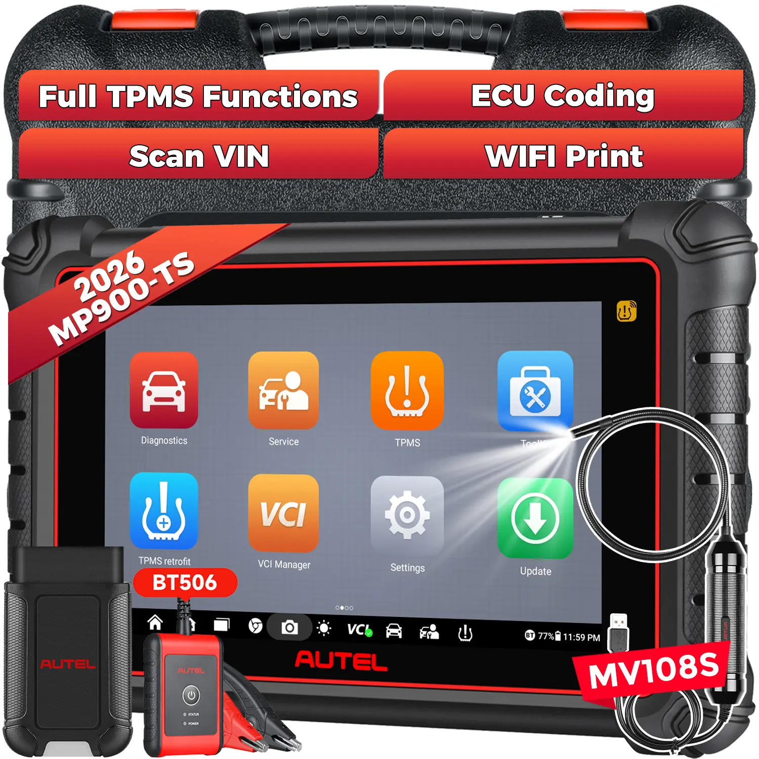 Autel MaxiPRO MP900TS MP900-TS Diagnostic Scanner 2026 Newly Released, ECU Coding, Full TPMS Functions, All System Diagnostic, Pre & Post Scan, DoIP CAN FD Protocols Supported, Upgraded Ver. of MP808S-TS MP808Z-TS TS900 - Image 11