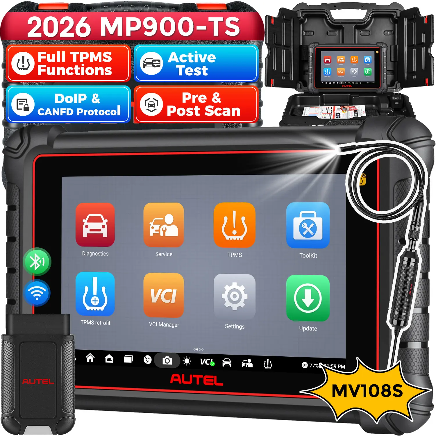 Autel MaxiPRO MP900TS MP900-TS Diagnostic Scanner 2026 Newly Released, ECU Coding, Full TPMS Functions, All System Diagnostic, Pre & Post Scan, DoIP CAN FD Protocols Supported, Upgraded Ver. of MP808S-TS MP808Z-TS TS900 - Image 9