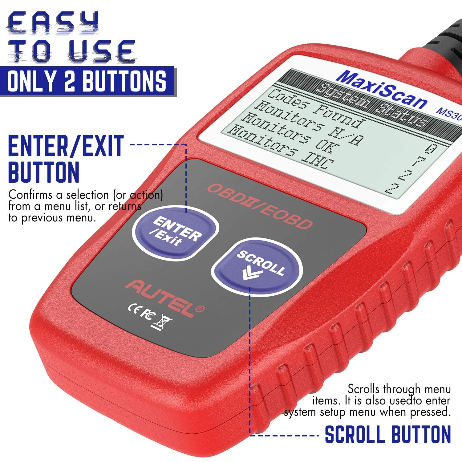 Autel MaxiScan MS309 Car Code Reader Check/ Clear Engine Fault Codes Universal OBD2 Diagnostic Scanner - Image 4