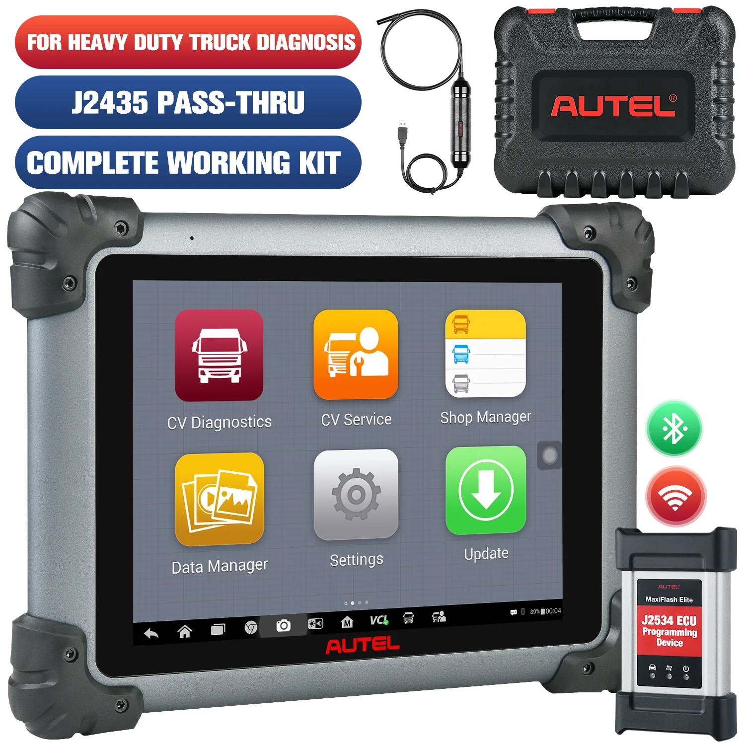 Autel Maxisys MS908CV 2023 Diagnostic Scanner For Heavy Duty Truck/ Semi Truck/ Commercial Cars, ECU Coding, Diesel Scanner for Commercial Vehicles With J2534 ECU Programming Tool - Image 7
