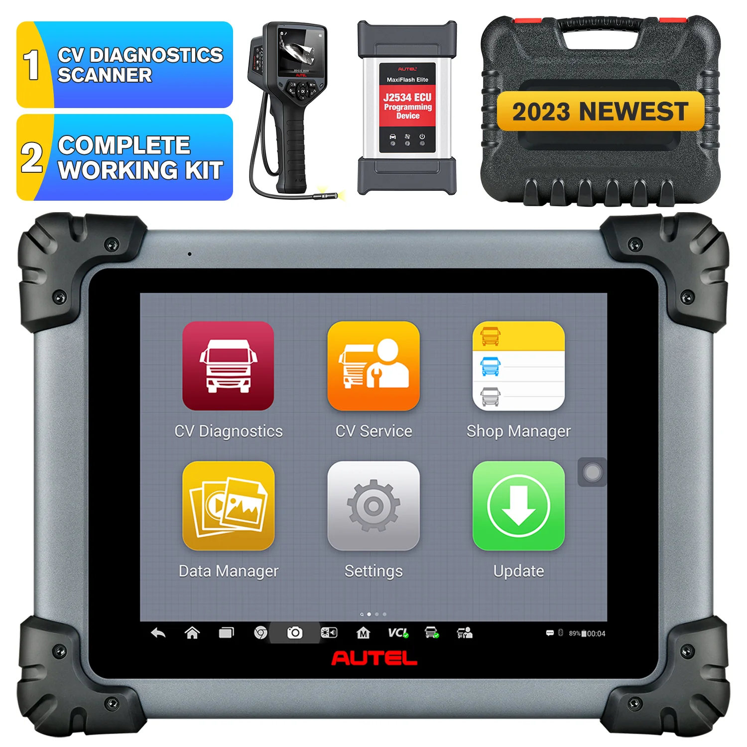 Autel Maxisys MS908CV 2023 Diagnostic Scanner For Heavy Duty Truck/ Semi Truck/ Commercial Cars, ECU Coding, Diesel Scanner for Commercial Vehicles With J2534 ECU Programming Tool - Image 9