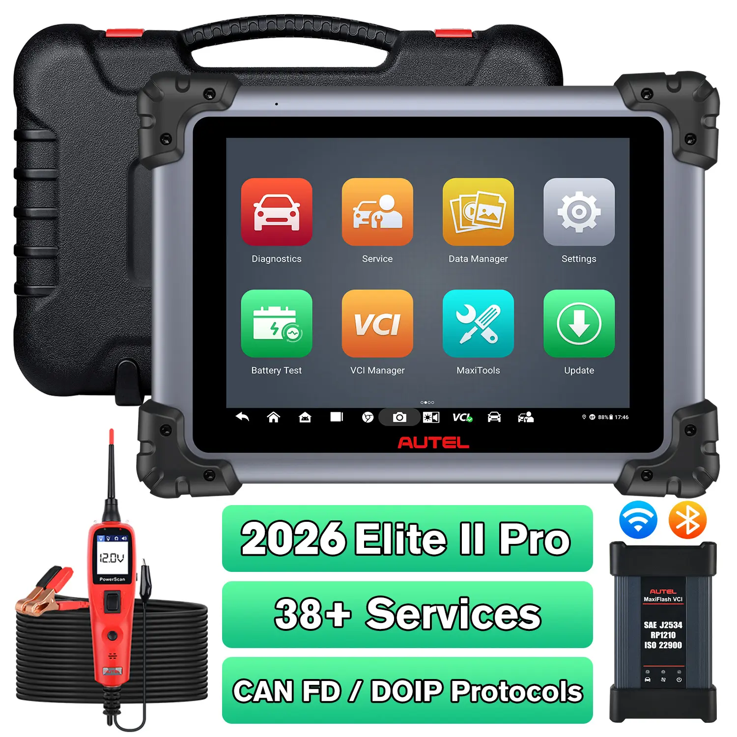 Autel MaxiSys Elite II Pro Diagnostic Scanner 2026, ECU Programming & Coding, Auto Scan 2.0, Full-System Diagnosis, Bi-Directional Control, Support D-PDU/RP1210/DoIP/CAN FD Protocol, Upgraded Ver. of Maxisys Elite/Elite II/MS908 PRO - Image 10